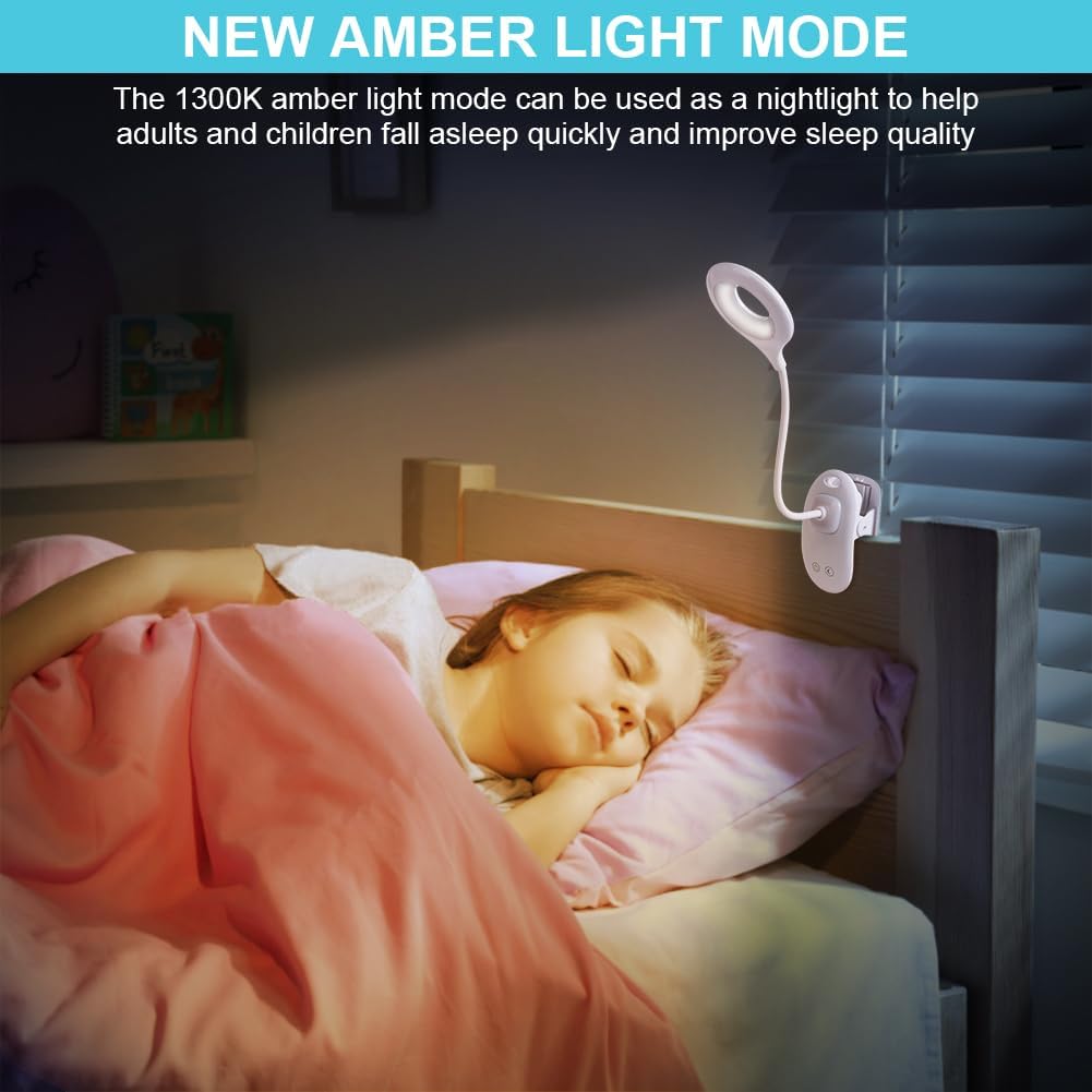 Thumbnail 2 de URAQT Lampada da Lettura a Clip: lampada da tavolo LED con controllo touch e dimmer, 3 temperature di colore, 360° e USB