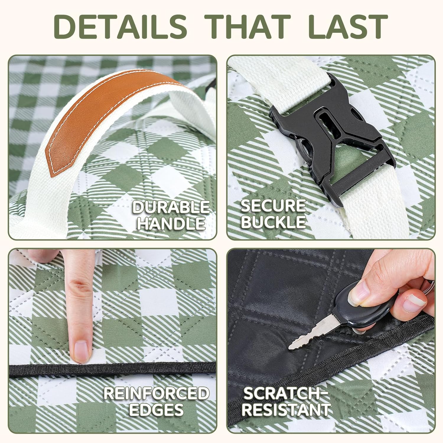 Detalle de Genovega Waterproof Picnic Blanket: Extra Large Outdoor Mat for Family Adventures