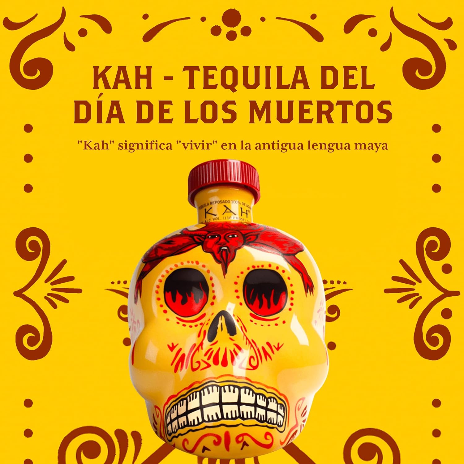 Detalle 2 de KAH Tequila Reposado D铆a de los Muertos 馃 70cl