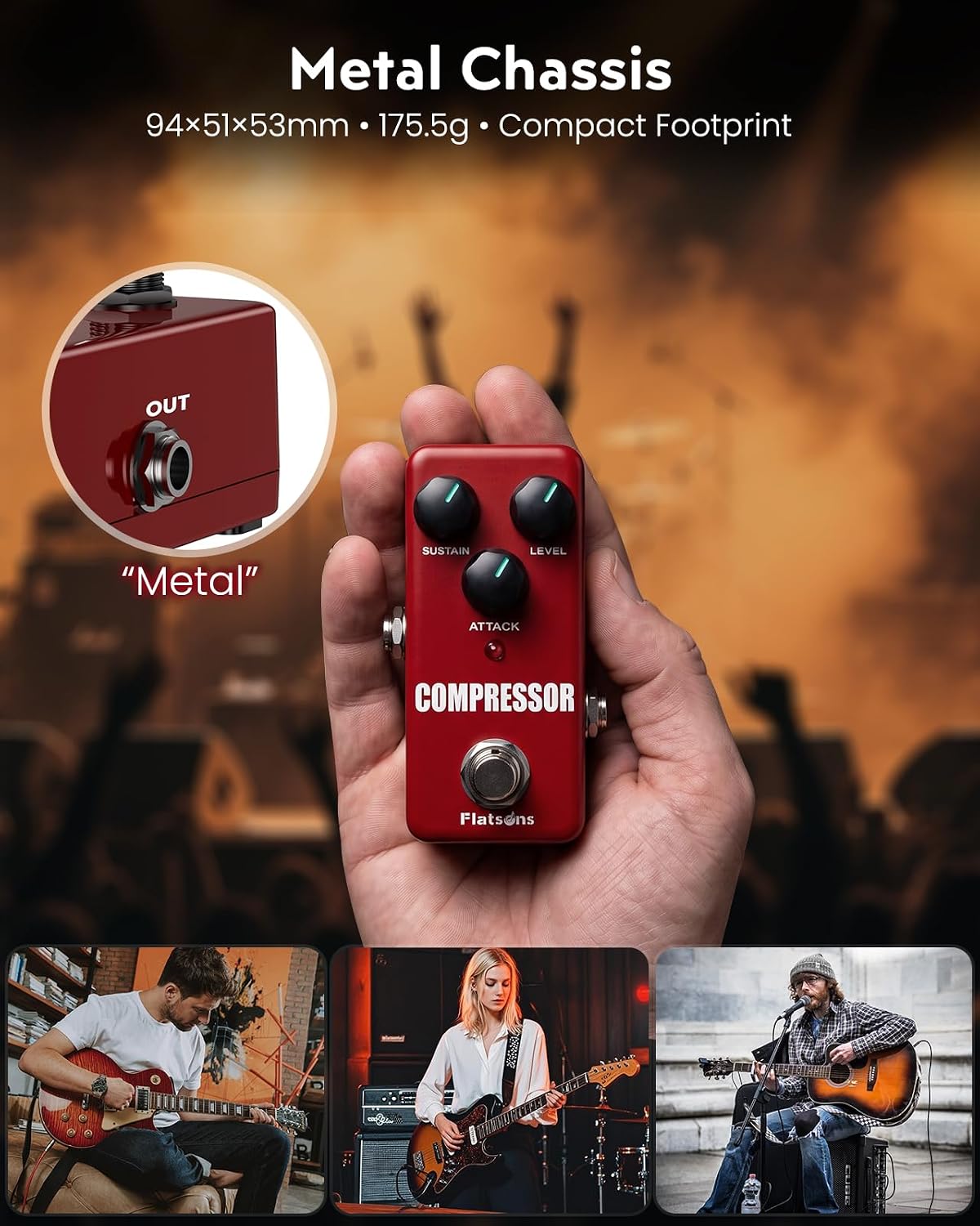 Detalle de Flatsons Compressor Pedal with Metal Housing