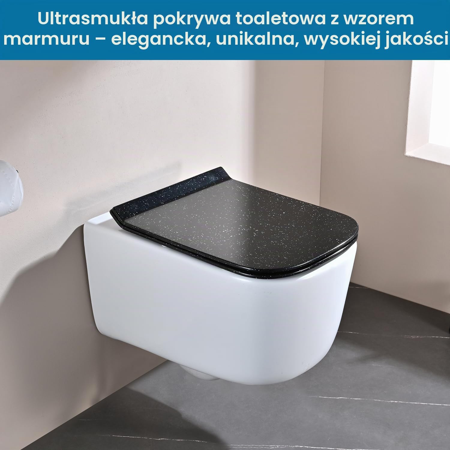 Thumbnail 1 de SREWOHS PRO deska sedesowa wolnoopadająca Q z duroplastu, czarny marmur
