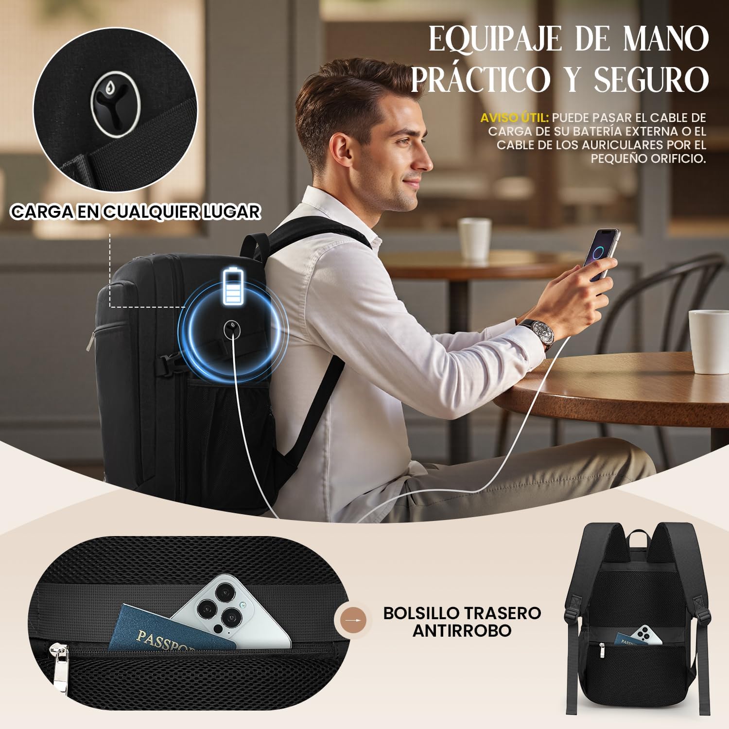 Thumbnail 2 de Mochila cabina 40x30x20 para Ryanair