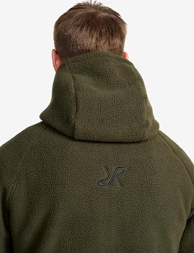 Detalle de RevolutionRace Sherpa Hoodie Herren – Outdoor Fleecejacke Forest Night, Größe L