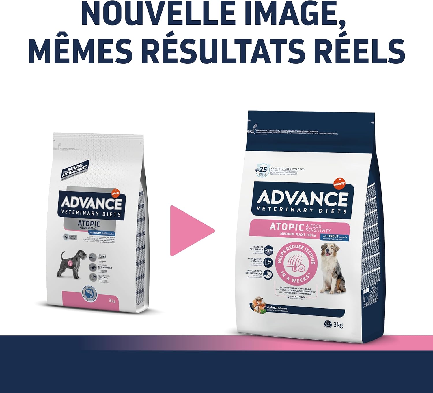 Detalle de Advance Veterinary Diets Atopic Medium & Maxi — Croquettes pour Chiens à la Truite (3 kg)