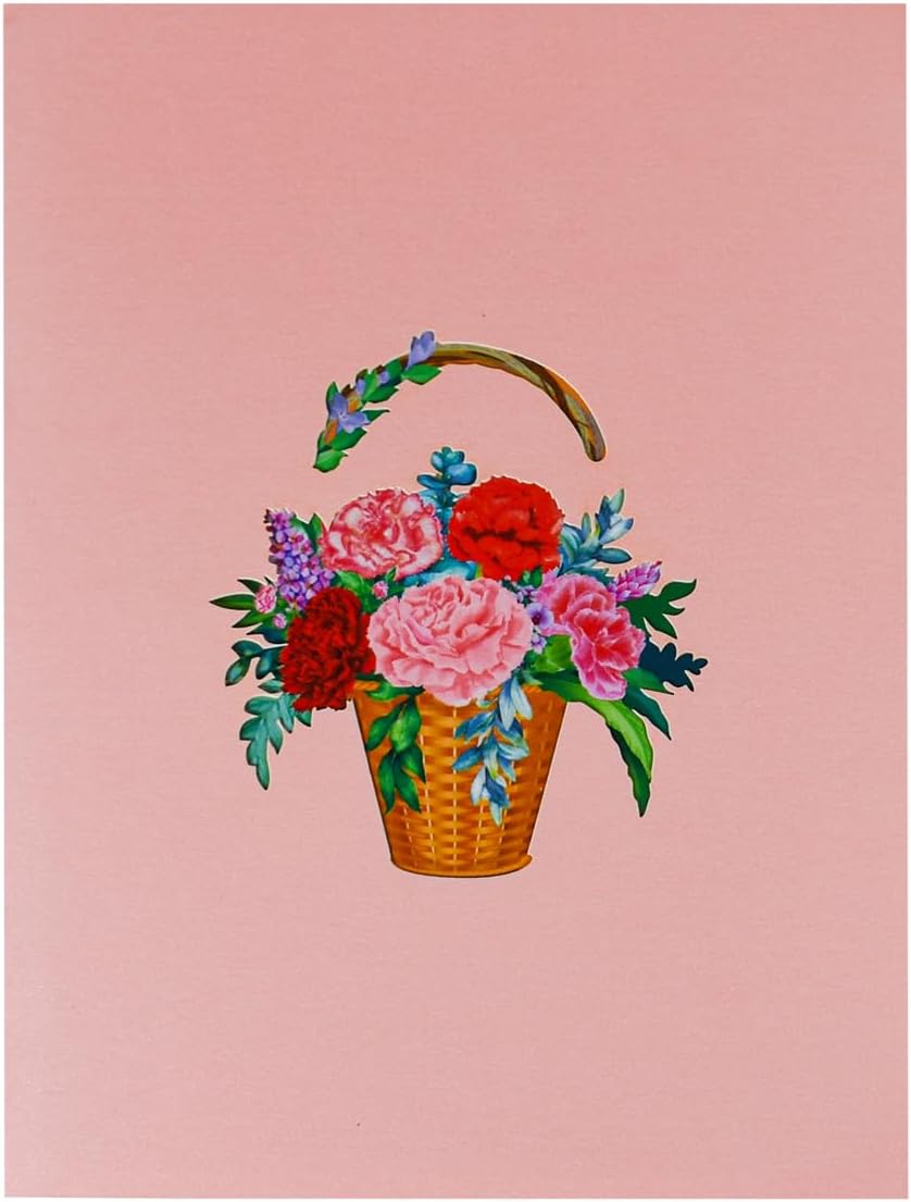 Detalle 2 de CNLITIHEKA Flower Basket Pop-Up Greeting Card with 3D Design