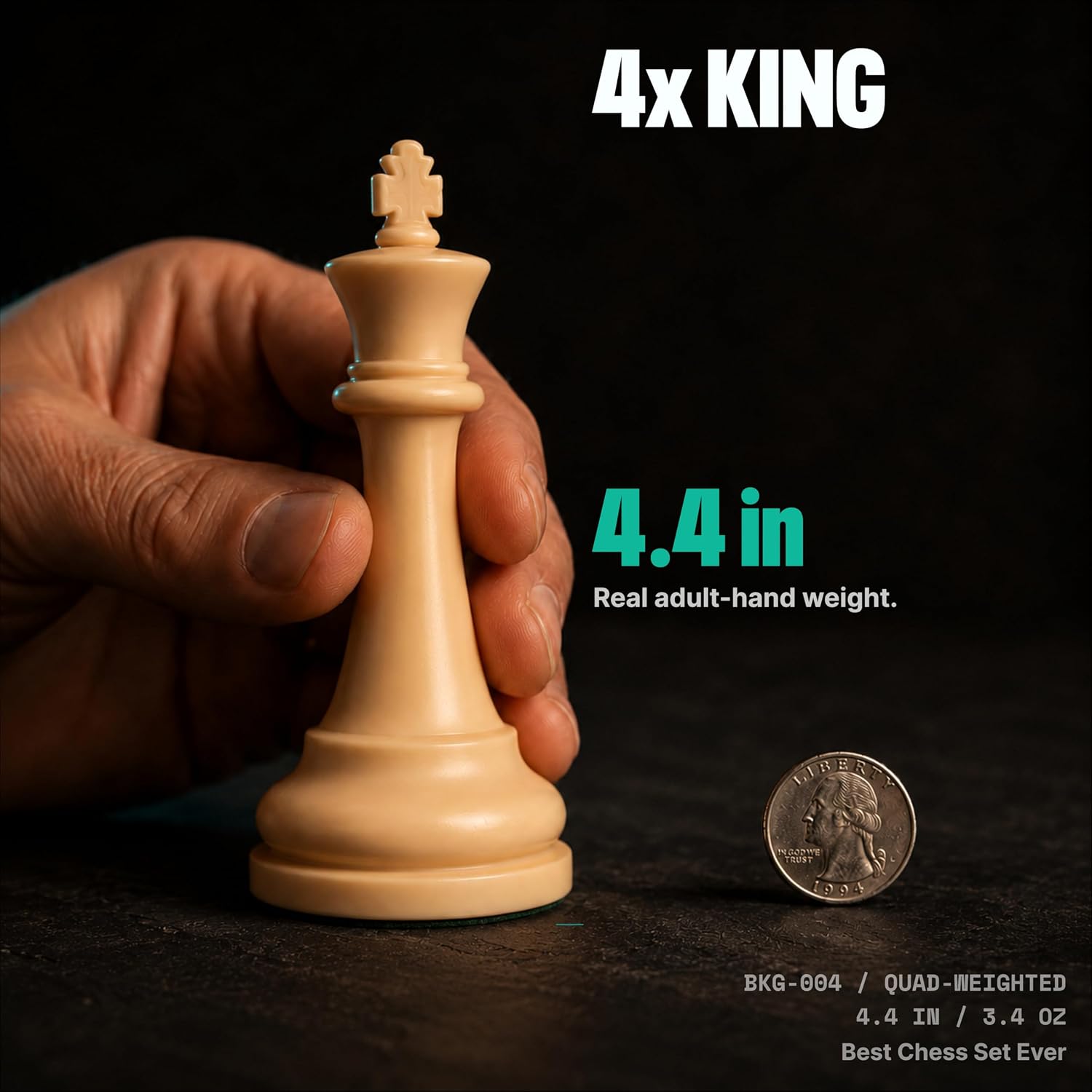 Detalle de Best Chess Set Ever 4X Tournament Modern Chess Set with Weighted Staunton Pieces