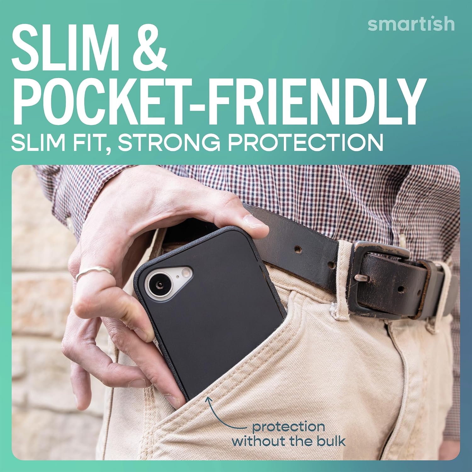 Thumbnail 6 de Smartish Gripmunk Magnetic Slim Case for iPhone 17e/16e with MagSafe (Black Tie Affair)