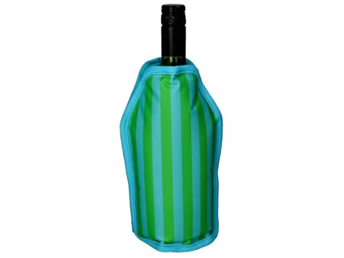 Detalle de Giftcompany Froid Kühlmanschette Streifen grün/türkis 23,5 cm – Wiederverwendbar mit Kühlgel