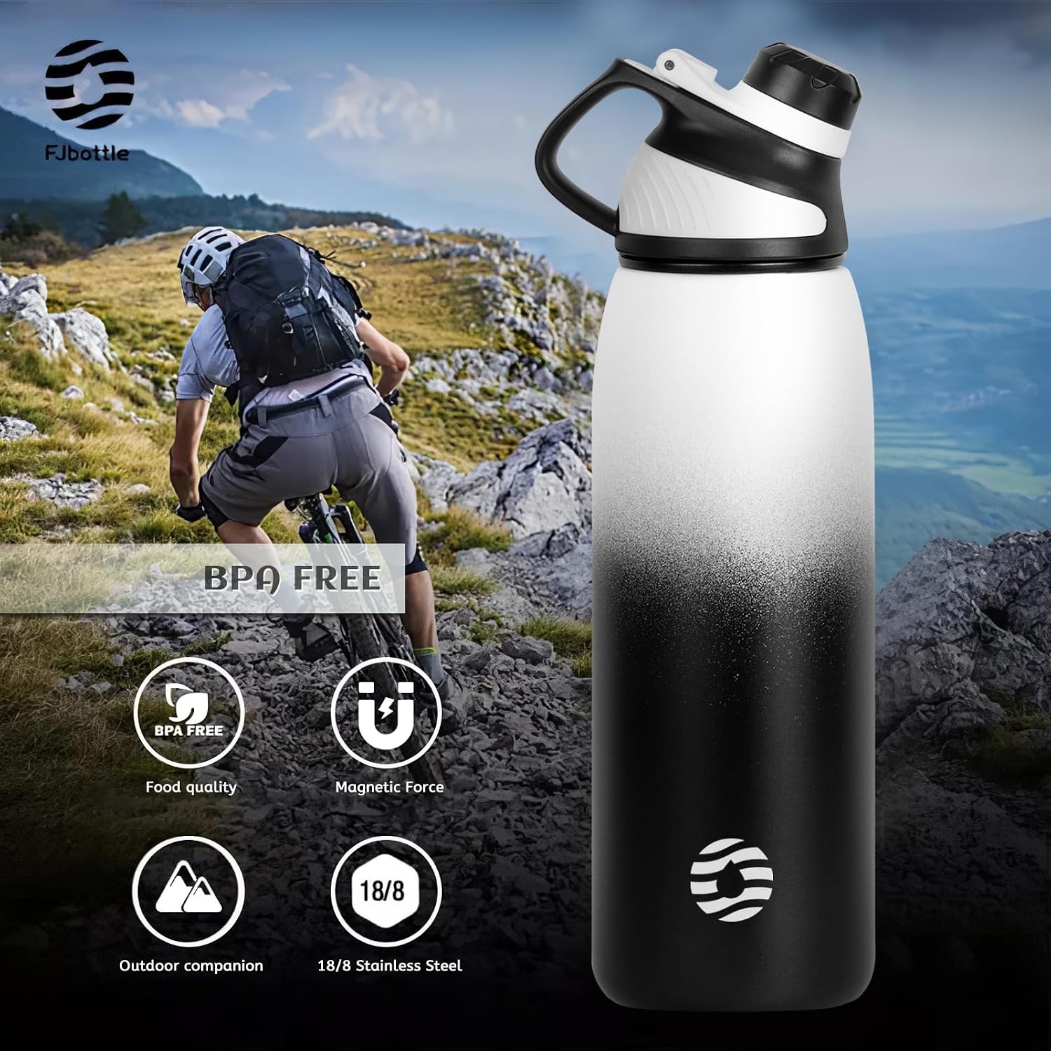 Detalle de Fjbottle Magnetic Lid Vacuum Bottle 1L