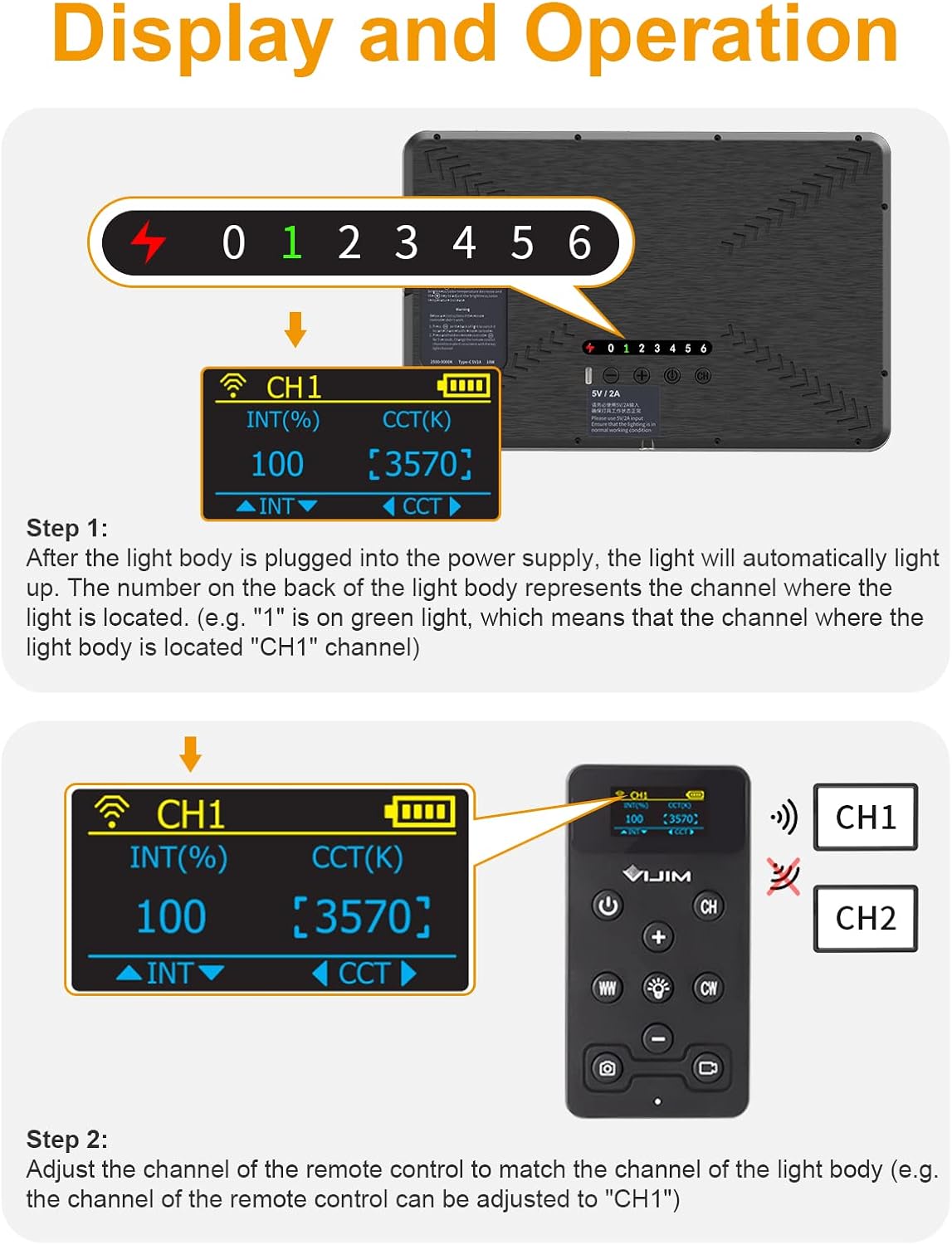 Detalle 2 de ULANZI K20 Key Light LED Video Light with Remote Control (11" panel, 2500K–9000K, dimmable)