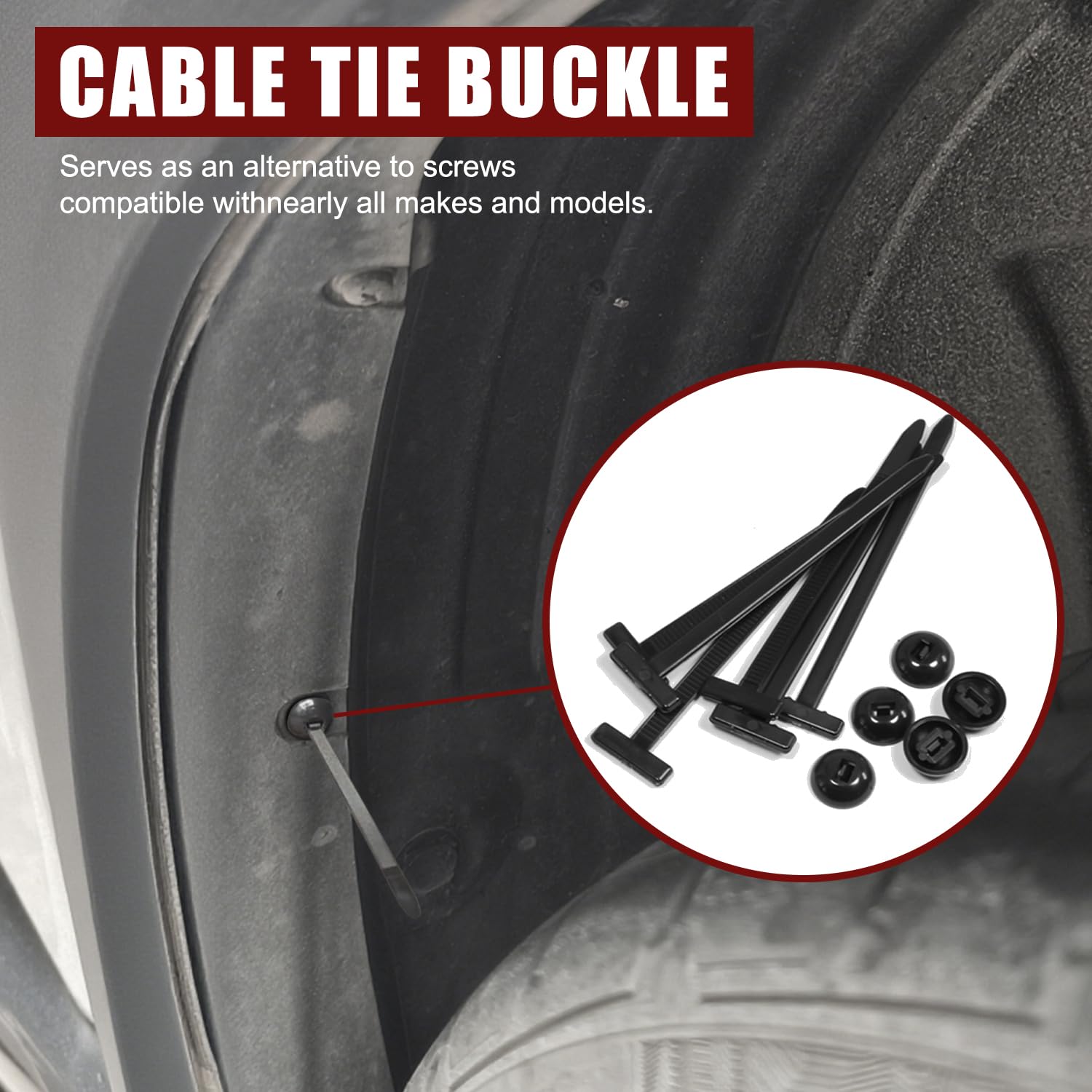 Thumbnail 5 de 200 Pack Nylon Cable Tie Buckles