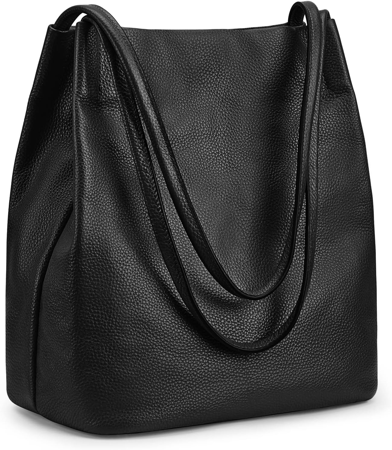 Detalle de Kattee Sac à Bandoulière en Cuir Véritable Souple pour Femme – Fermeture Magnétique