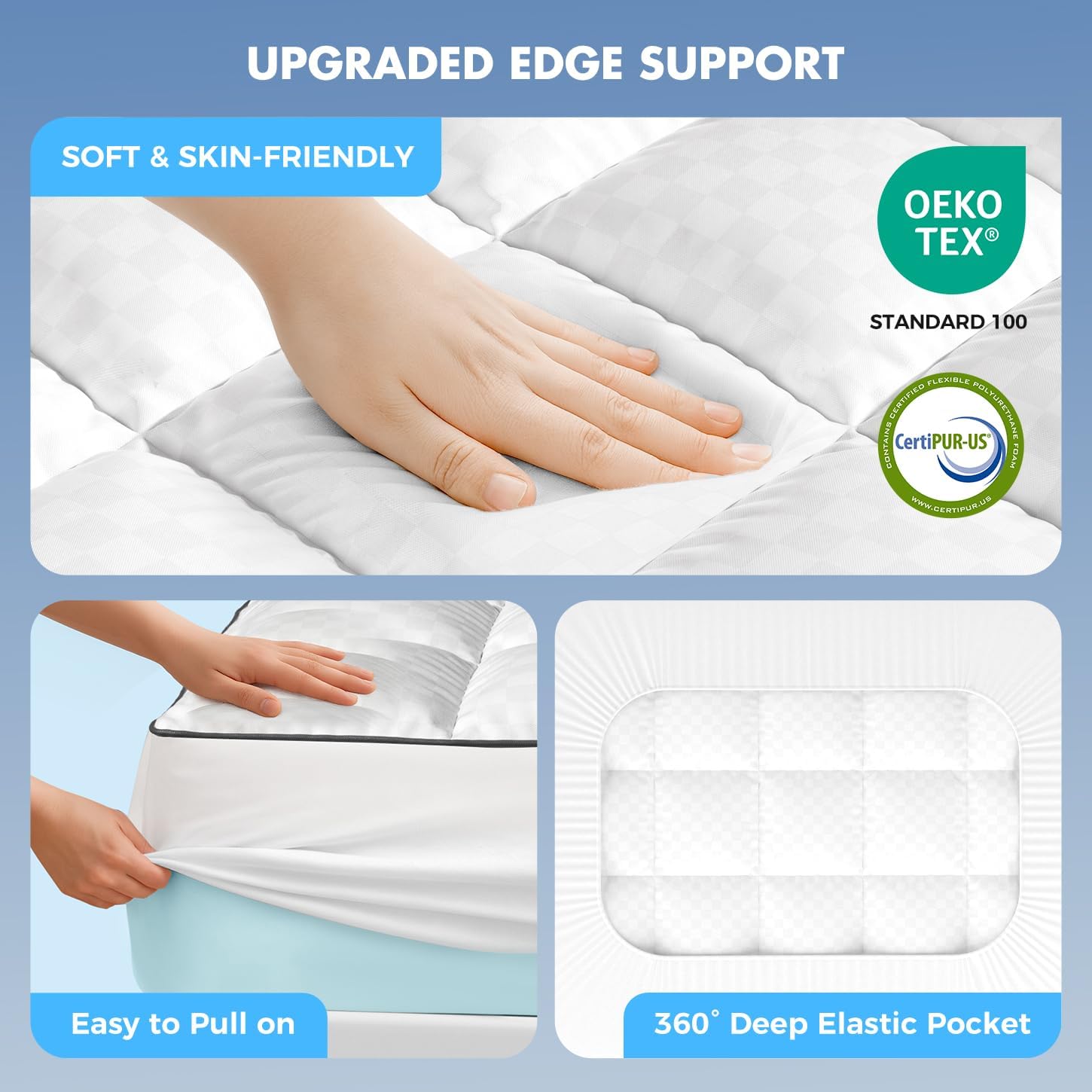 Detalle de PAYHUIN 4 Inch Memory Foam Mattress Topper