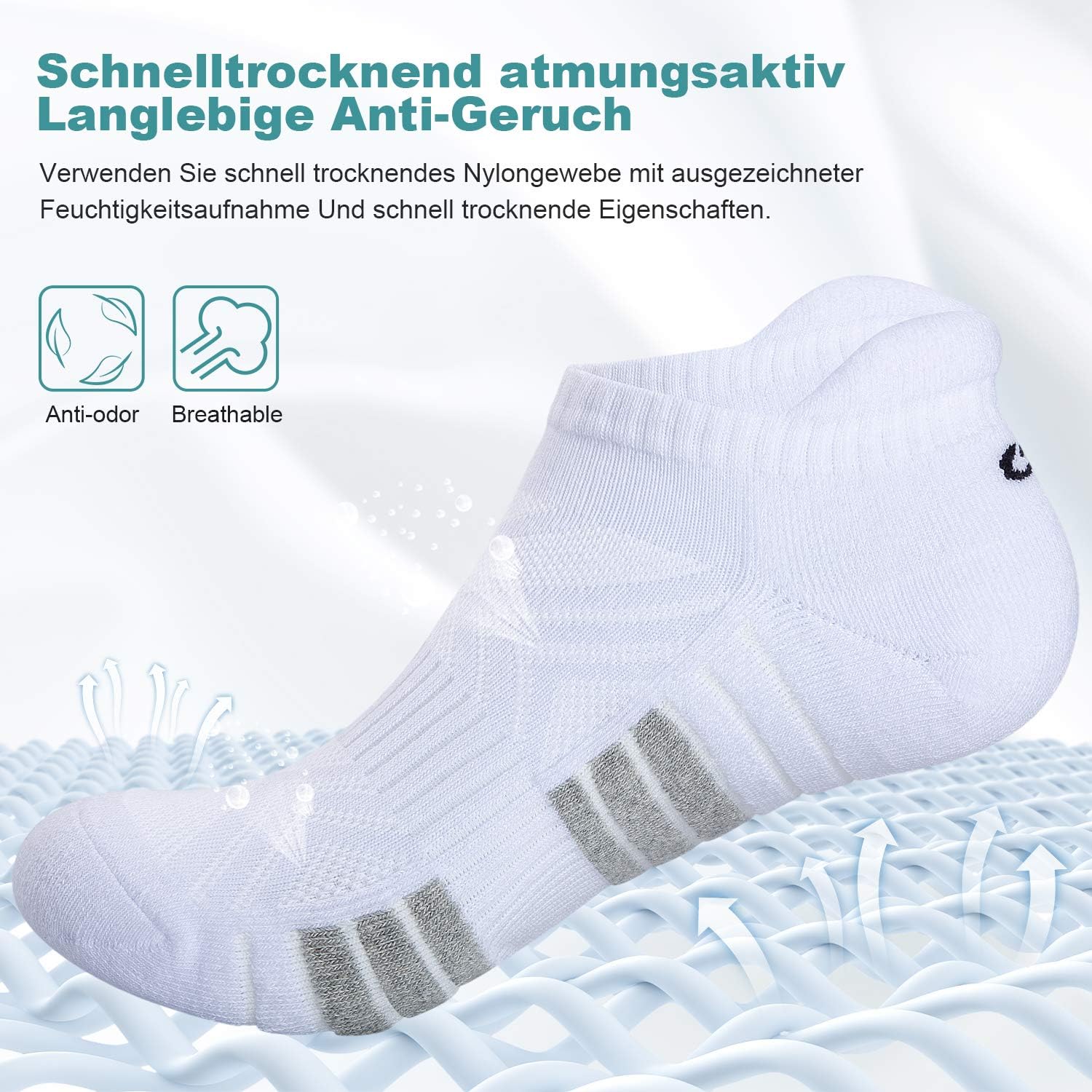 Thumbnail 2 de anqier Sneaker Socken 6 Paar für jeden Tag