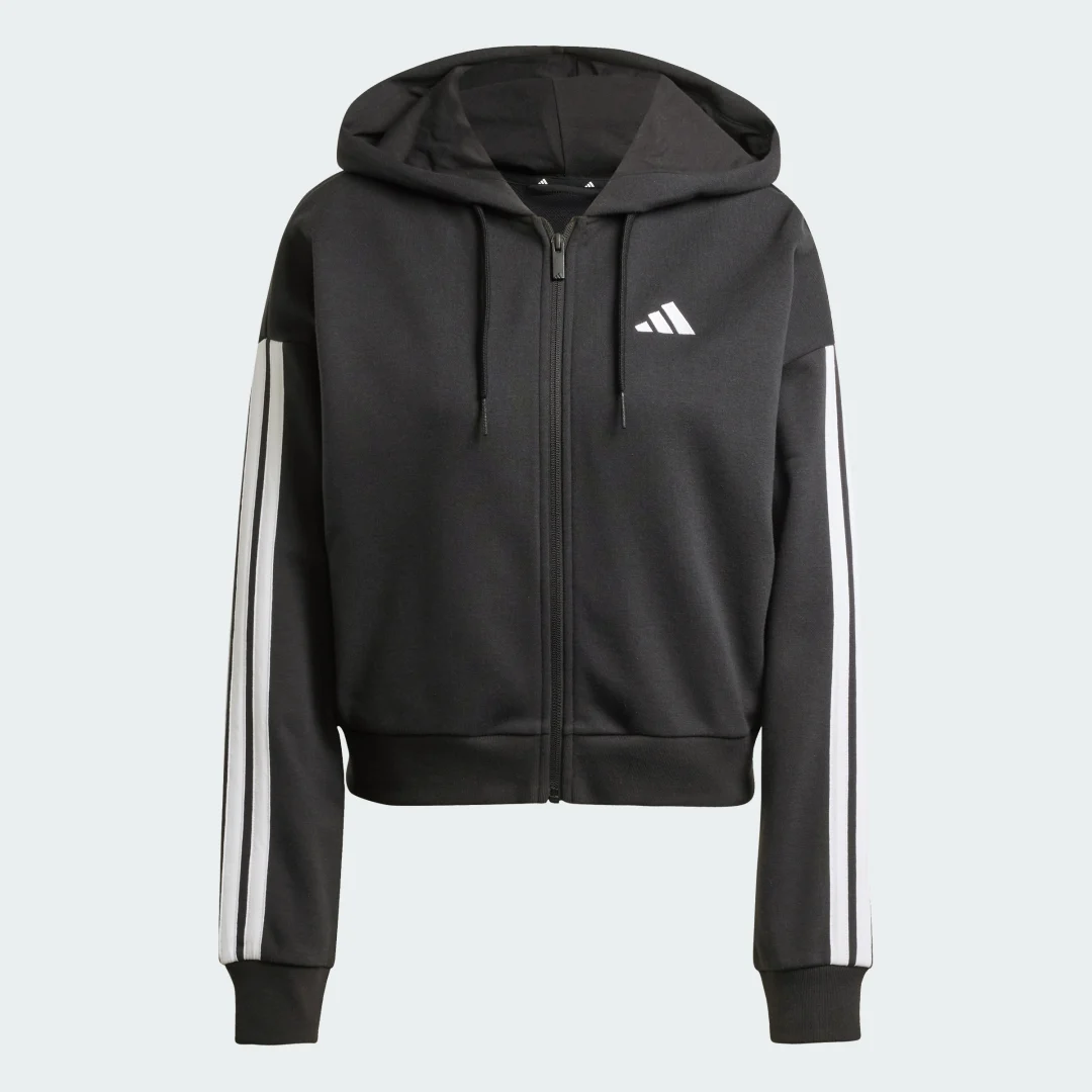 Detalle 2 de Chaqueta con capucha Essentials French Terry 3 bandas de Adidas