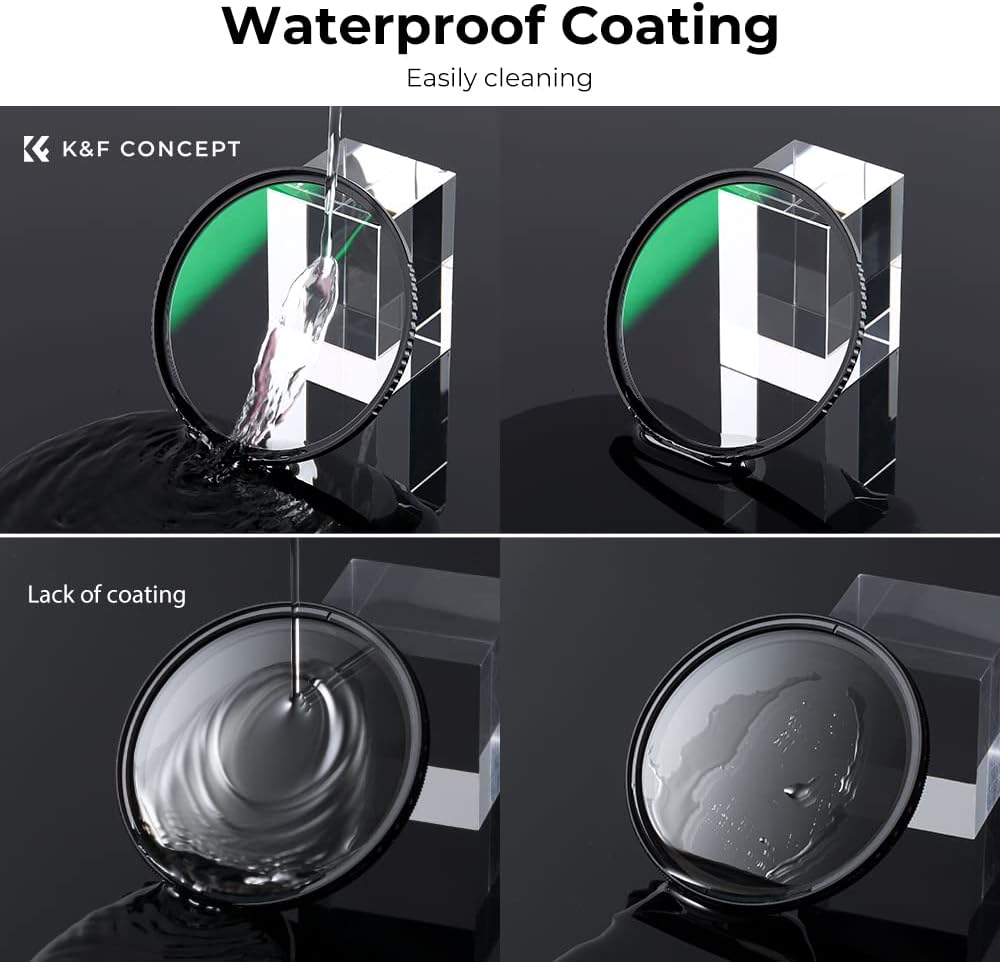 Detalle de K&F CONCEPT Nano-Dazzle 43mm filtro UV protettivo con vetro ottico e rivestimento nano (24 strati)