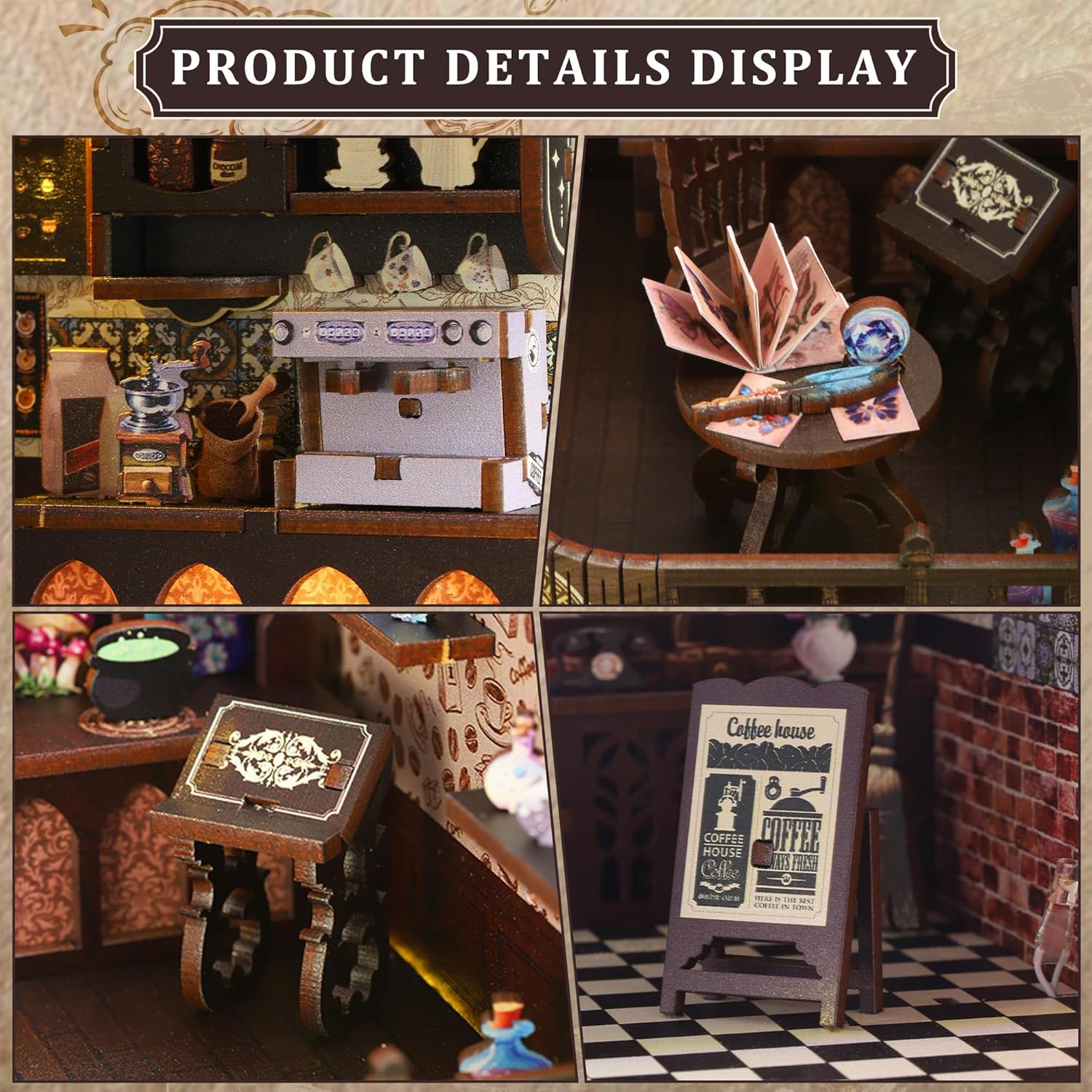 Detalle de LUMYCE Book Nook Kit DIY miniature house with LED light 🏠