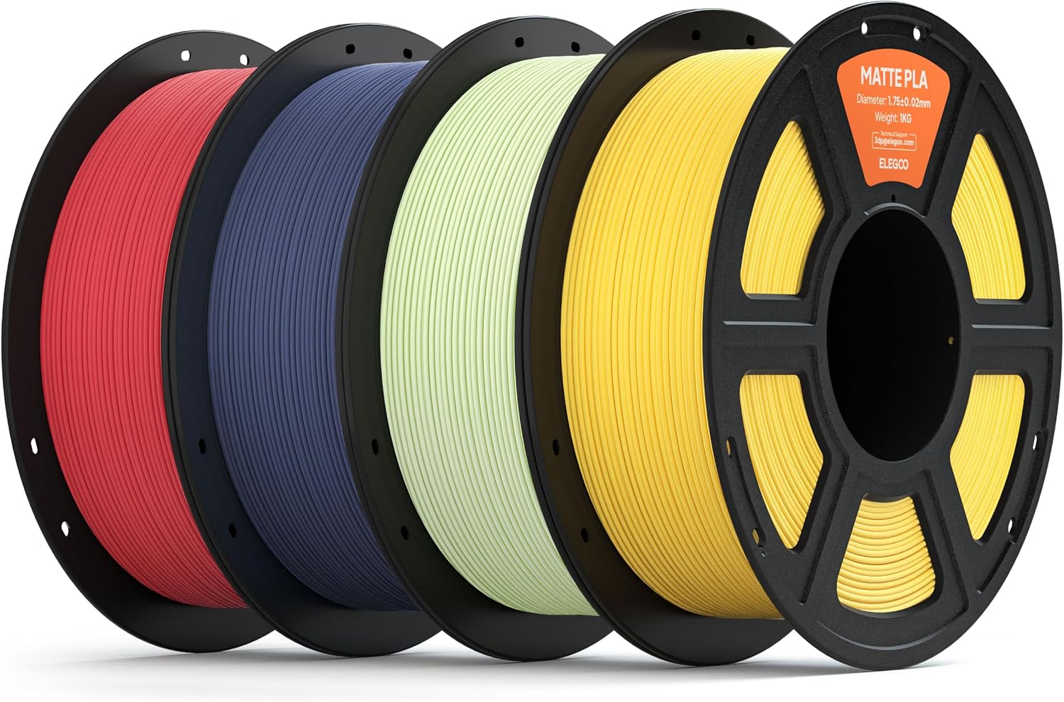 Detalle de ELEGOO Matte PLA Filament 1,75 mm Set (4 kg) – matte Oberfläche mit hoher Maßgenauigkeit
