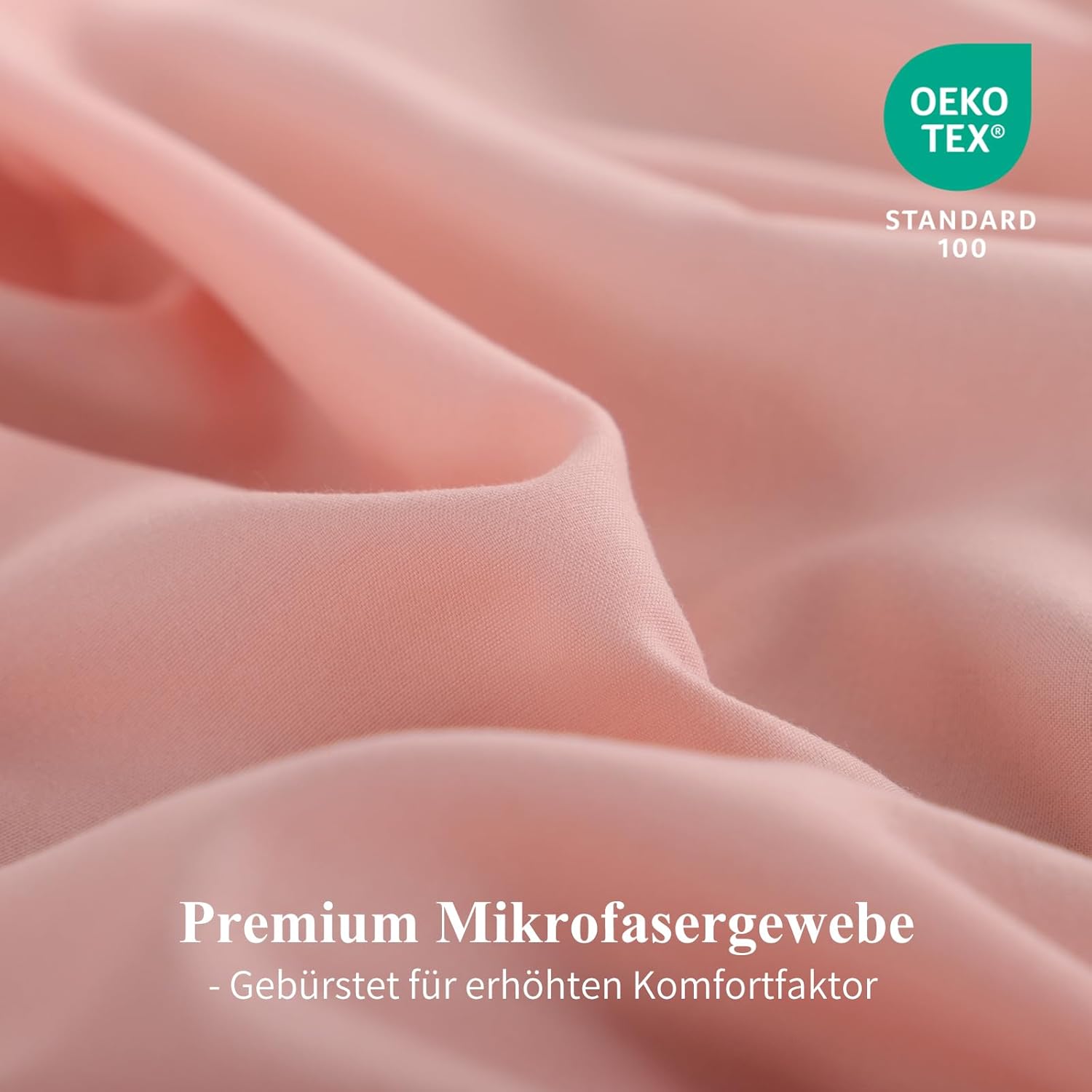 Detalle 2 de Aisbo Bettwäsche 135x200 4-teilig Rosa/Grau (Wendebettwäsche mit Mikrofaser) – 2 Bettbezüge + 2 Kissenbezüge