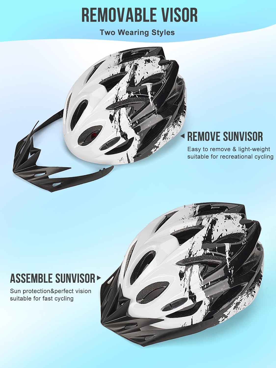 Detalle de Kids Bike Helmet for Boys & Girls (50-59cm) – Adjustable, 3-15 Years, Multi-Sport Safety