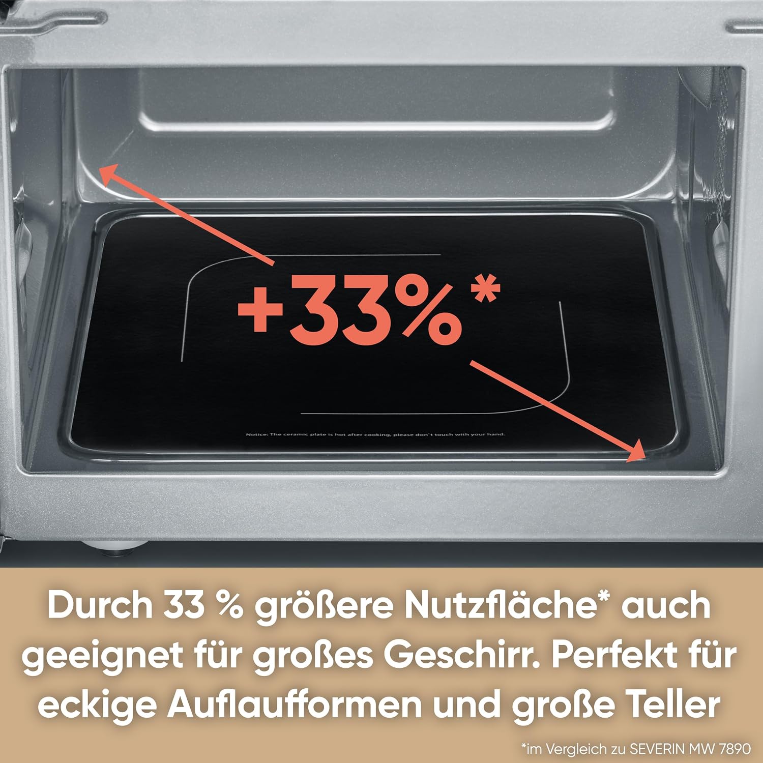 Detalle de Severin Mikrowelle mit Glasboden MW 7761 – kompakt, flach, ideal für große Speisen