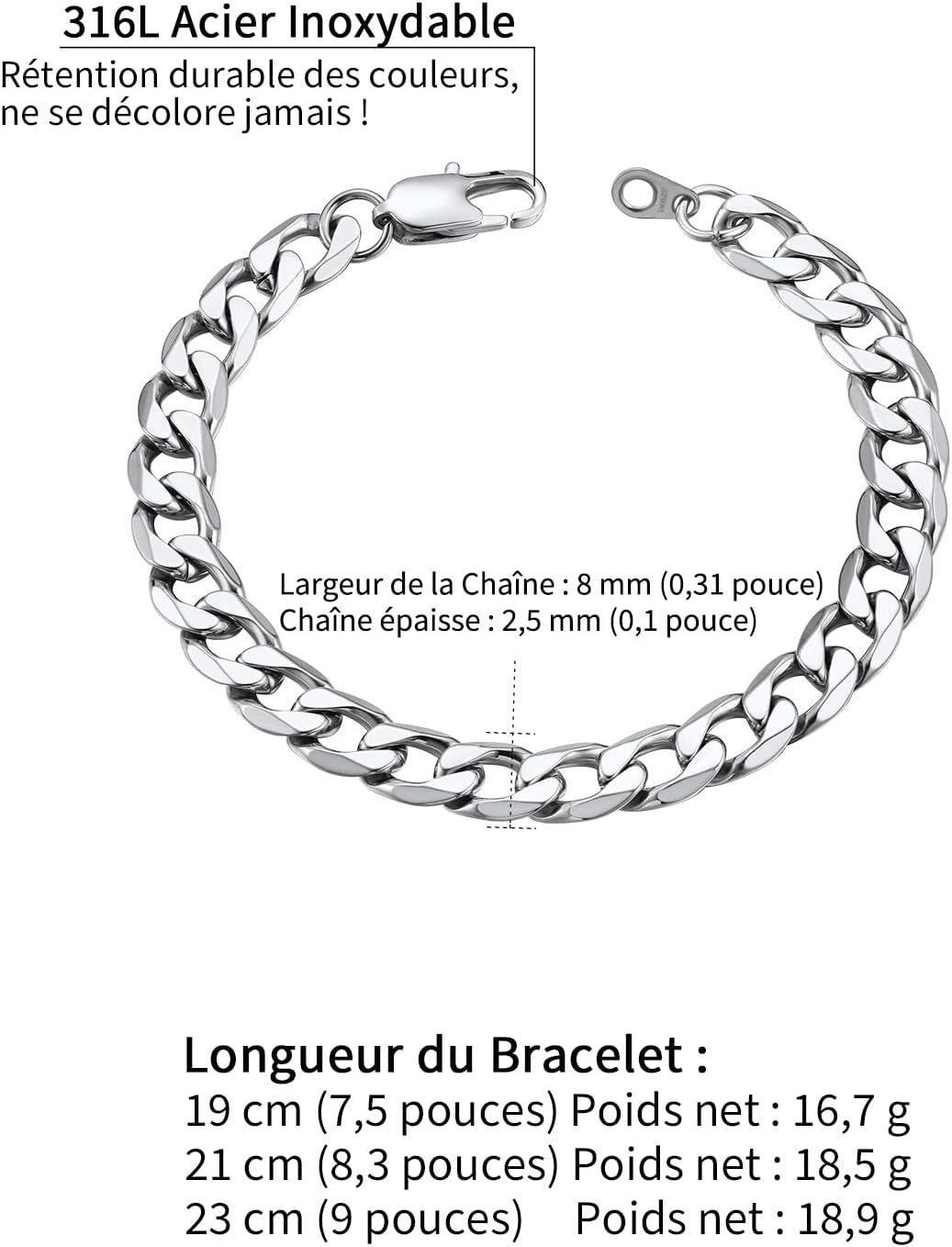 Thumbnail 5 de ChainsHouse Bracelet Gourmette Acier 316L