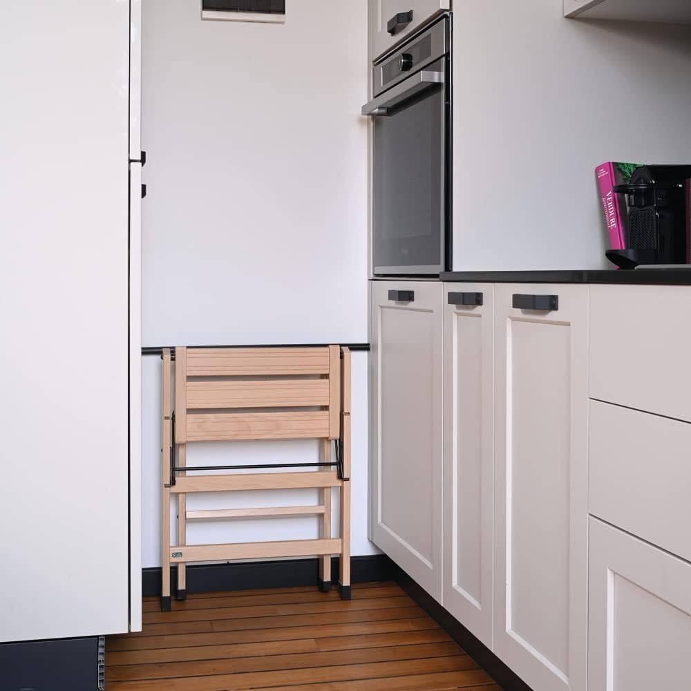 Thumbnail 6 de Foppapedretti Tialzo Tabouret Pliant en hêtre verni, Wengé – 3 marches, 150 kg