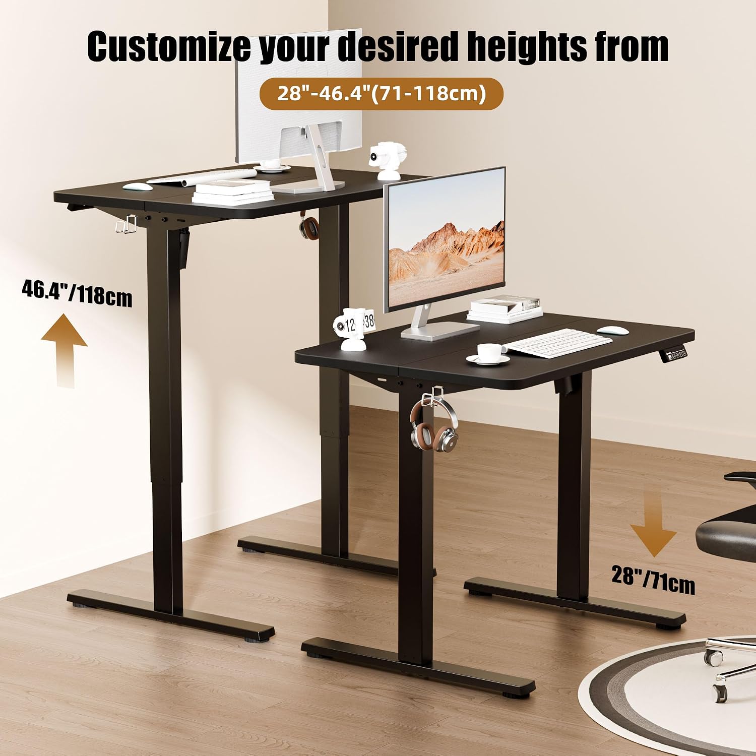Detalle 2 de ERGOMAKER Electric Height Adjustable Desk 80x60cm