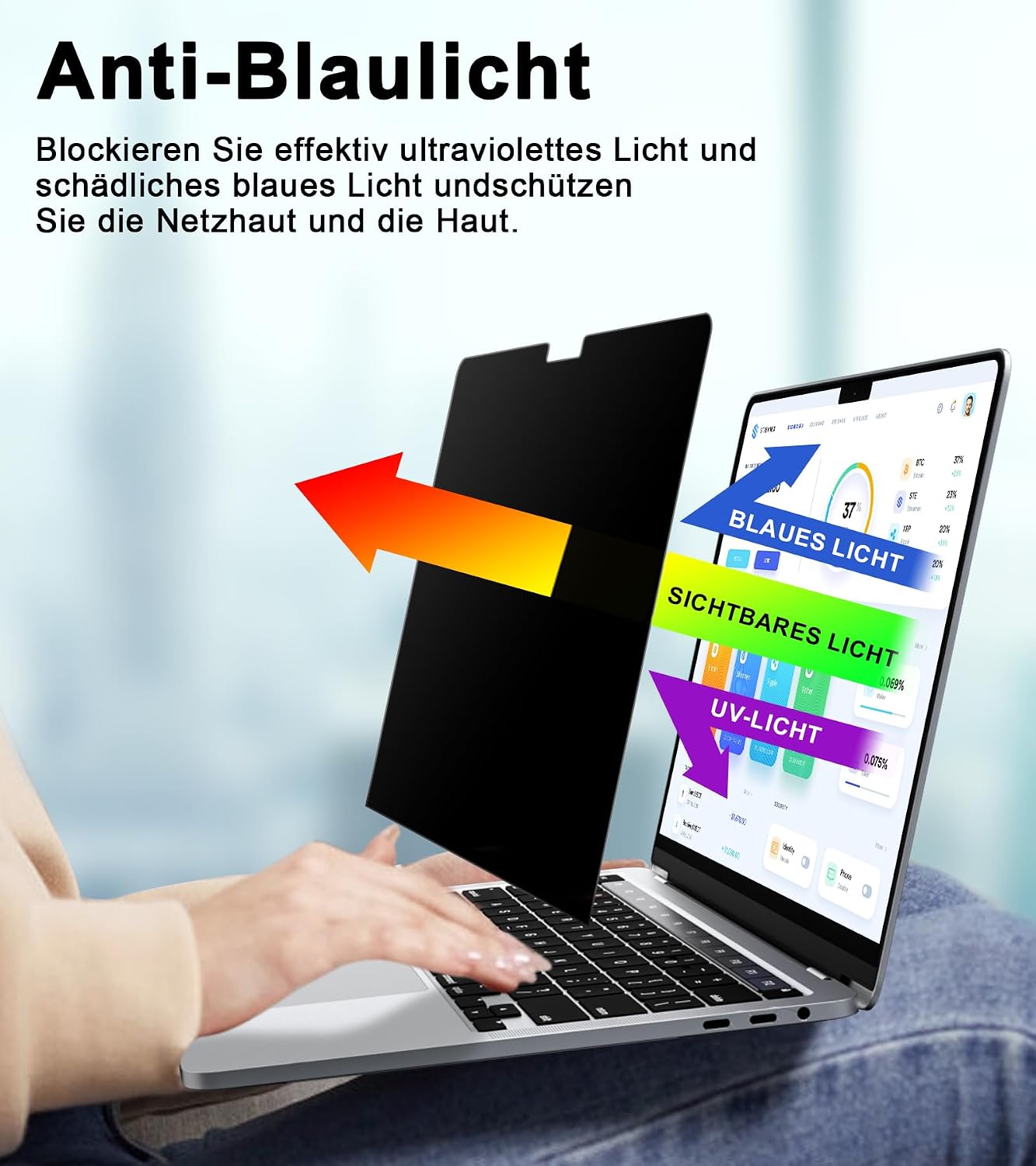 Detalle de MacBook Air 13,6 Zoll STARY 360° Blickschutzfolie
