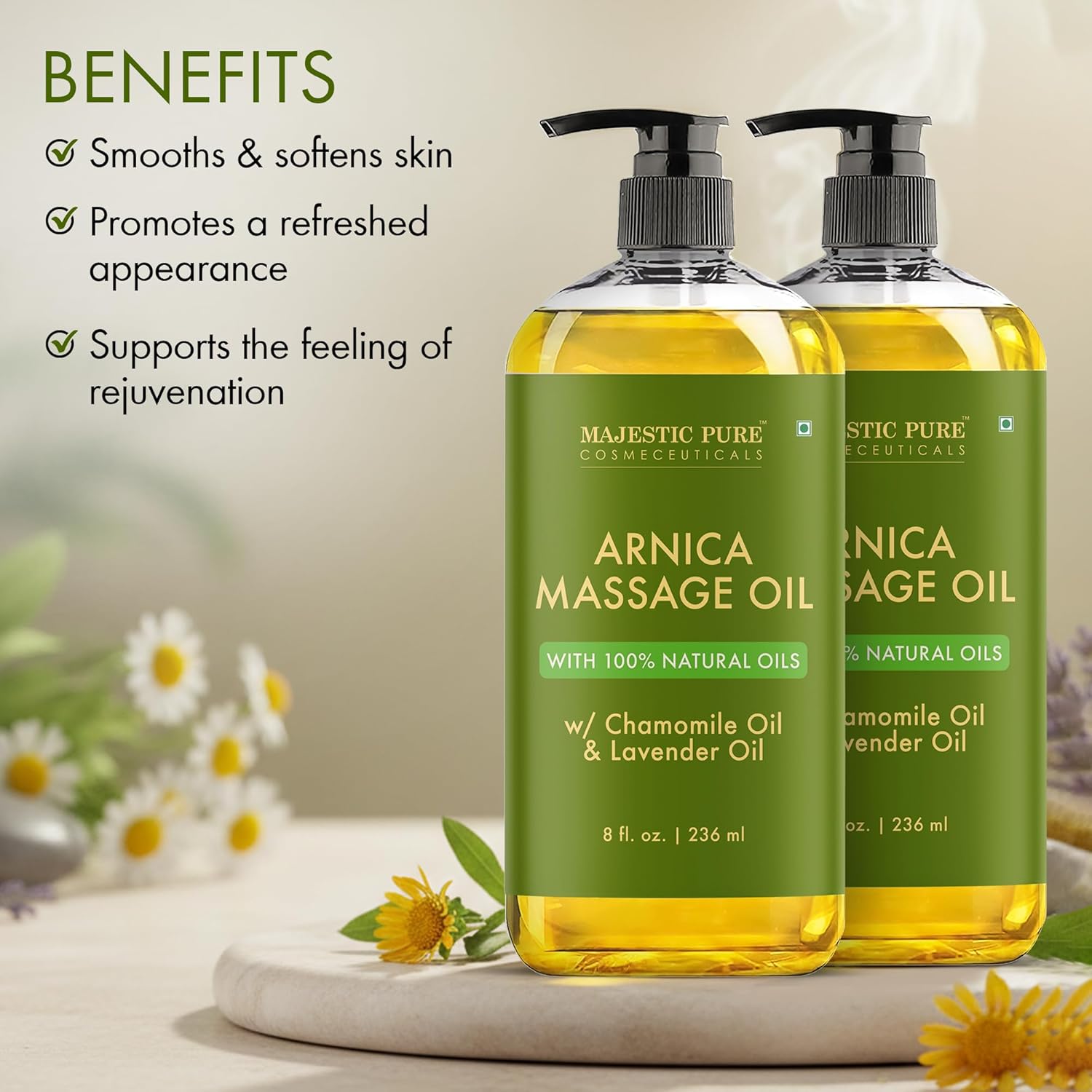 Thumbnail 1 de Majestic Pure Arnica Sore Muscle Oil 2x8oz