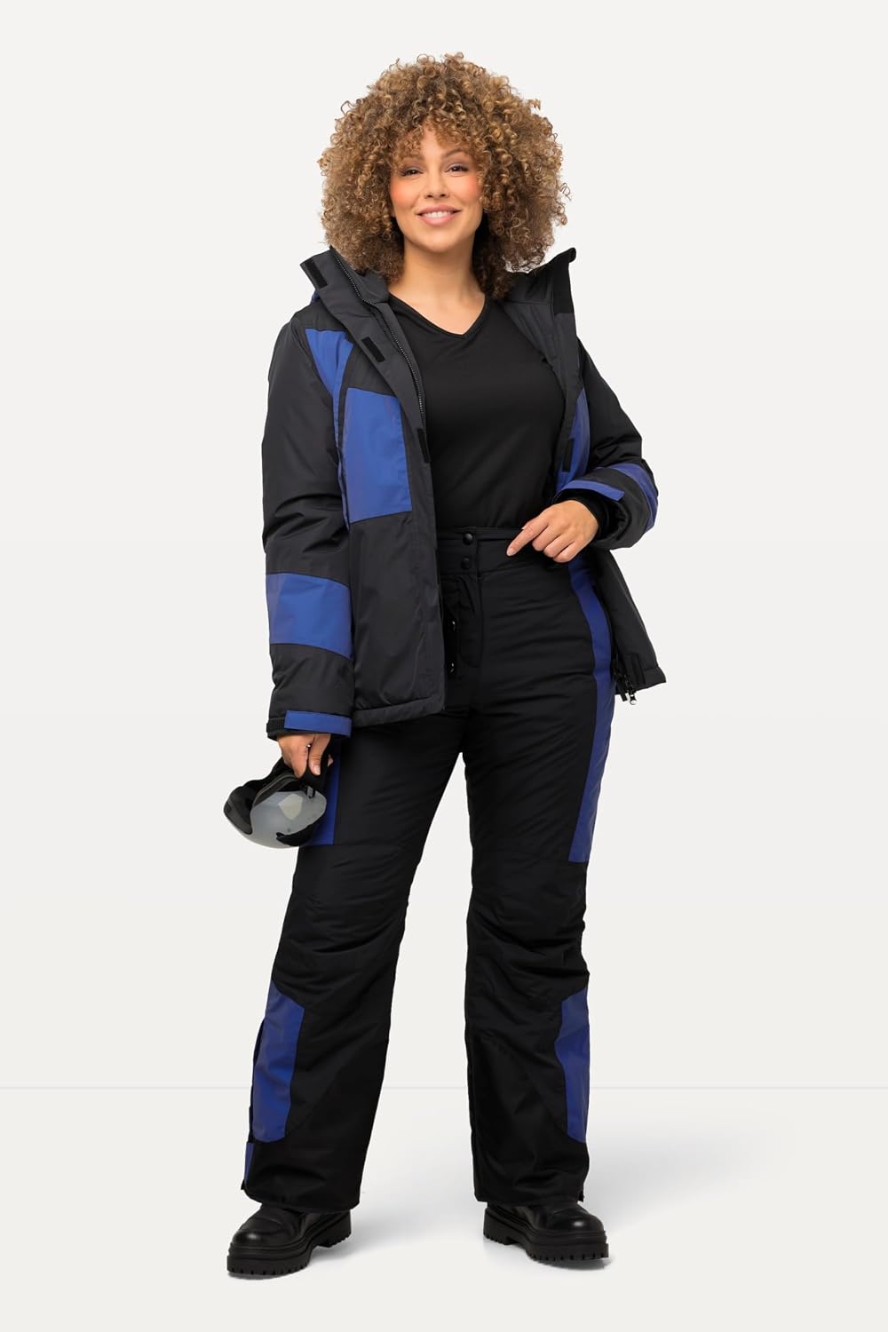 Detalle de Ulla Popken Pantaloni da Sci Riflettenti e Impermeabili da Donna – Taglio sportivo con cinturino regolabile