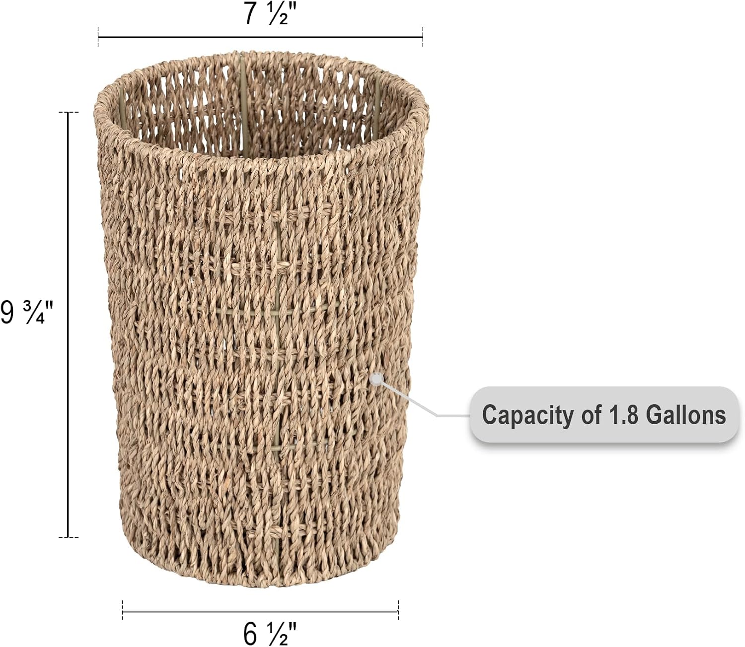 Detalle 2 de StorageWorks Wicker Waste Basket Small, 1 Pack 🗑