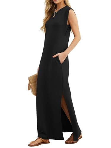 Thumbnail 1 de GRECERELLE Women's Summer Maxi Dress with Pockets – Black, Size S