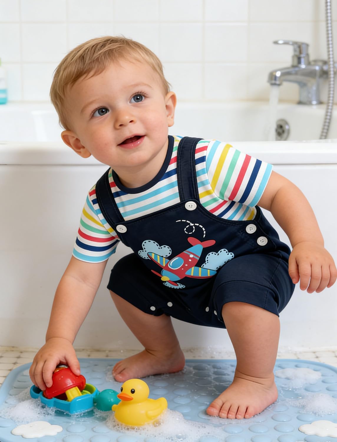 Detalle de SFreeBo Infant Baby Boys Clothing Sets 2pcs: 100% Cotton Romper and Dungarees for 0–24 Months