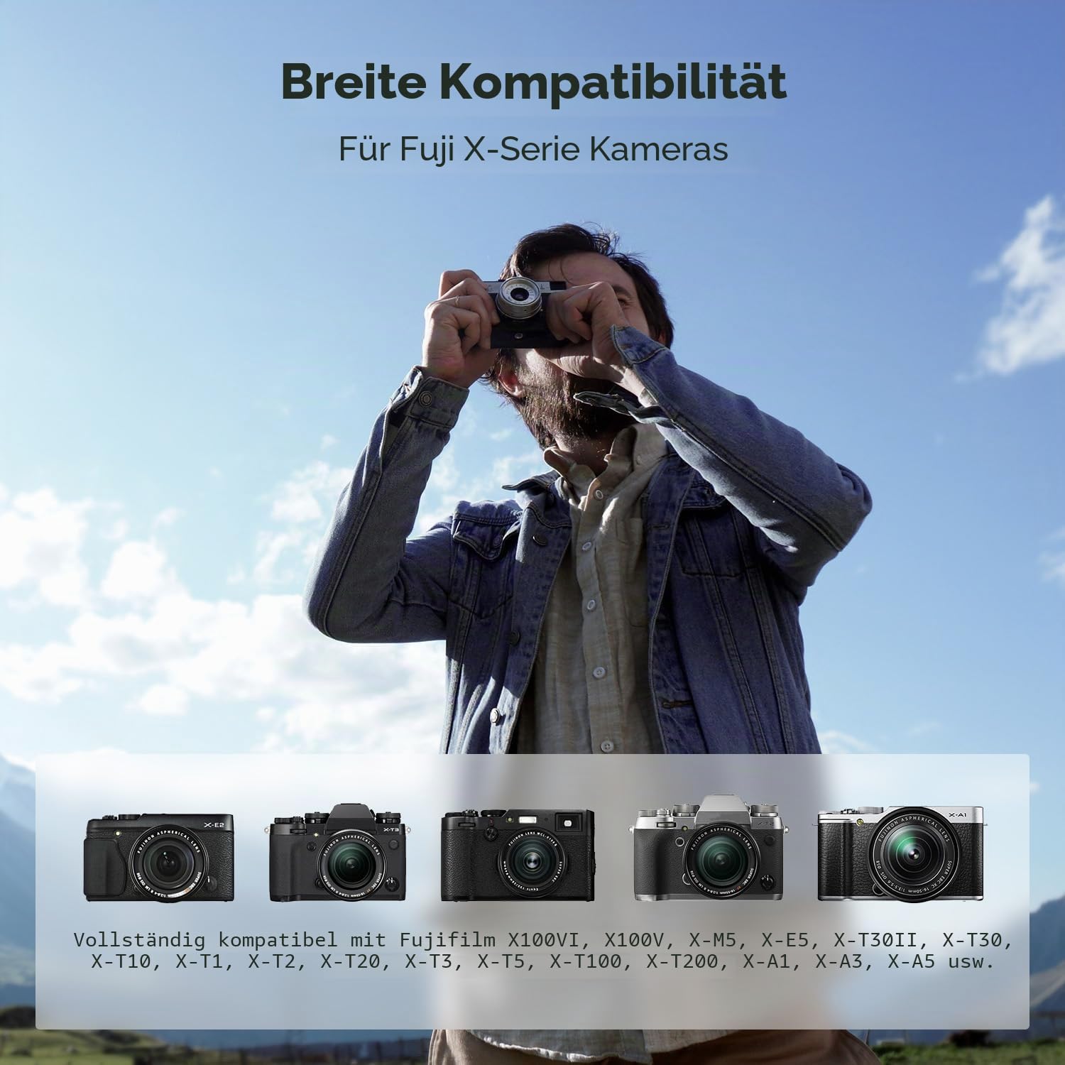Detalle de K&F CONCEPT NP-W126 / NP-W126S 3er-Pack Akkus inkl. 3-Fach-Ladegerät (kompatibel mit Fujifilm X-Serie)