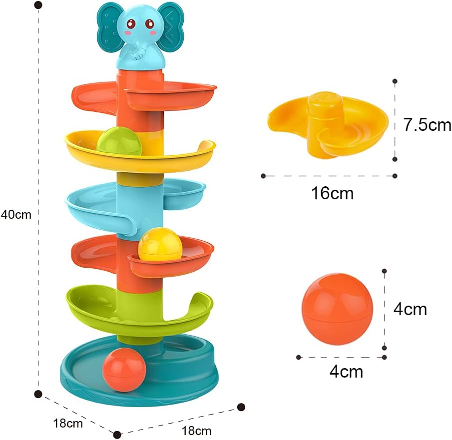 Detalle de Baby Toy Ball Tower and Ramp Roll for 9–18 Months