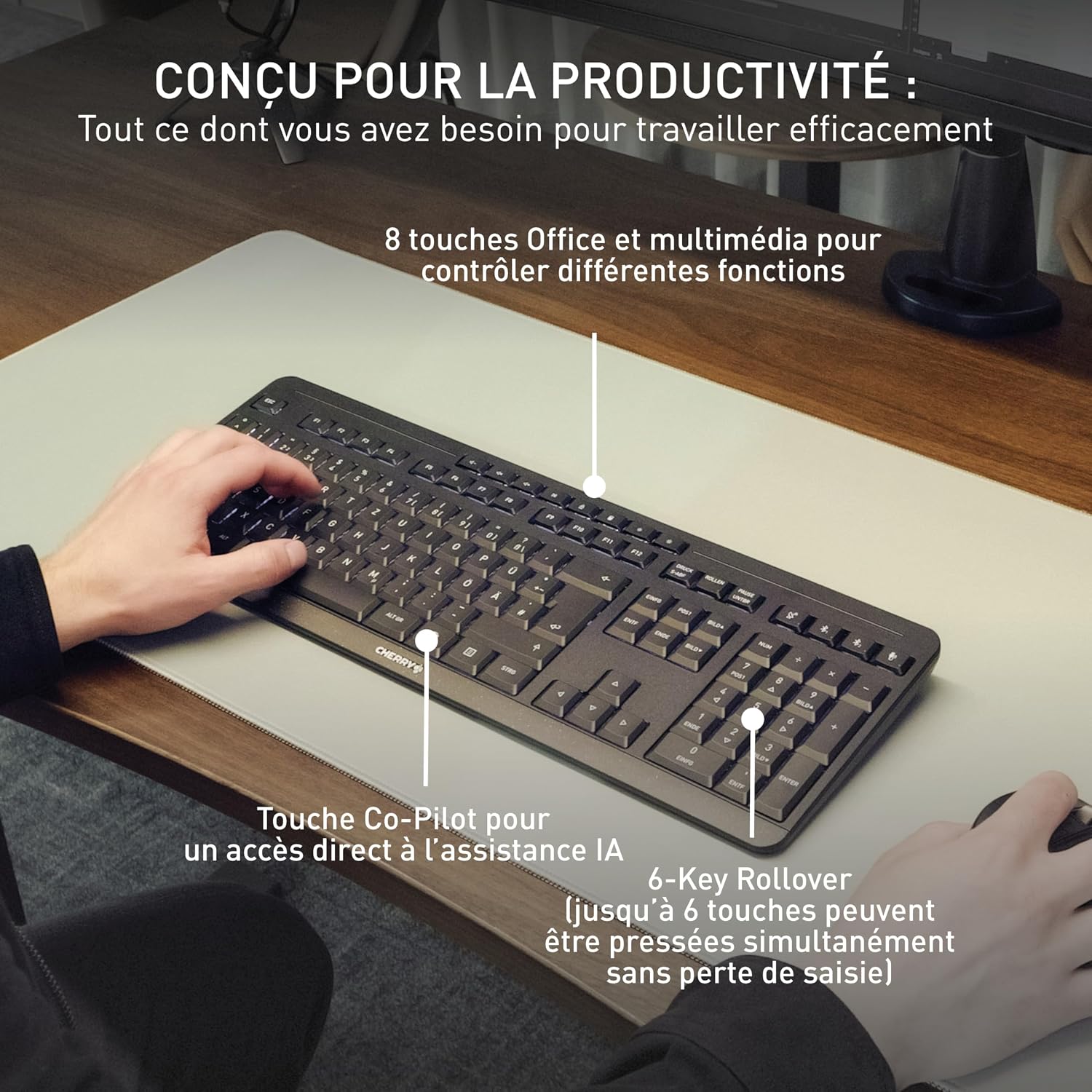 Detalle 2 de Cherry Stream Keyboard Ultimate AZERTY 4‑appareils ⌨