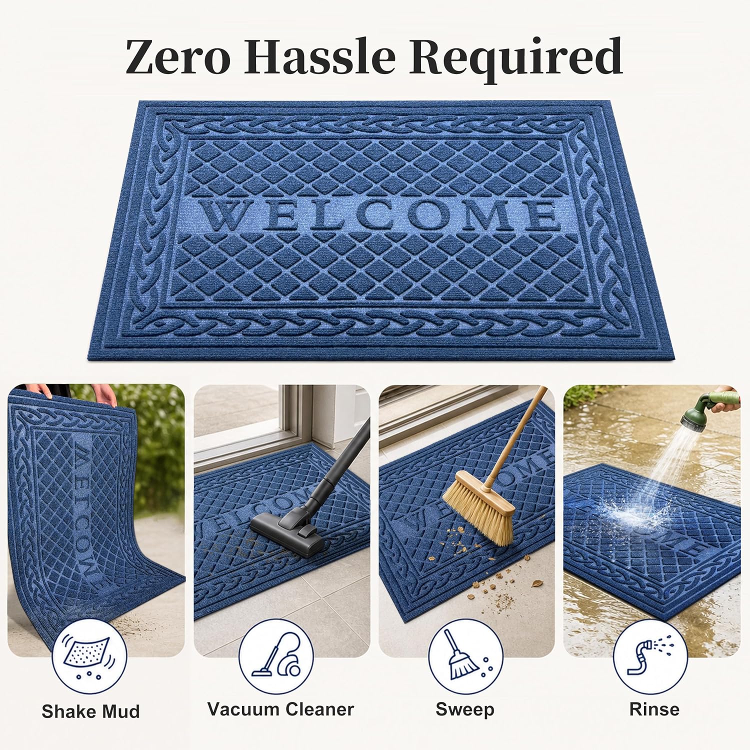 Thumbnail 6 de Mibao Welcome Mat, 17" x 30" Low-Profile Polyester Door Mat