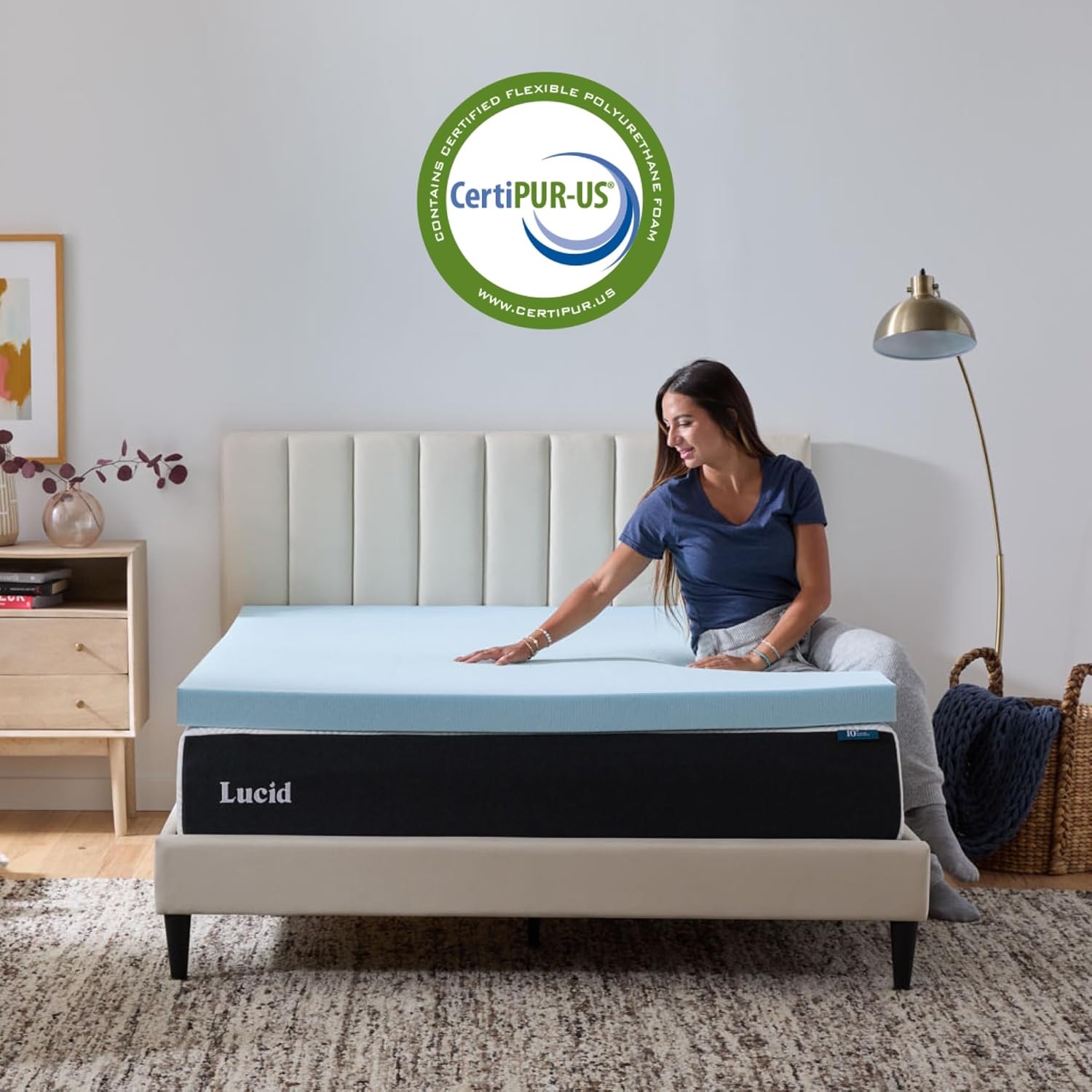 Detalle 2 de LUCID 3-inch Gel Memory Foam Mattress Topper