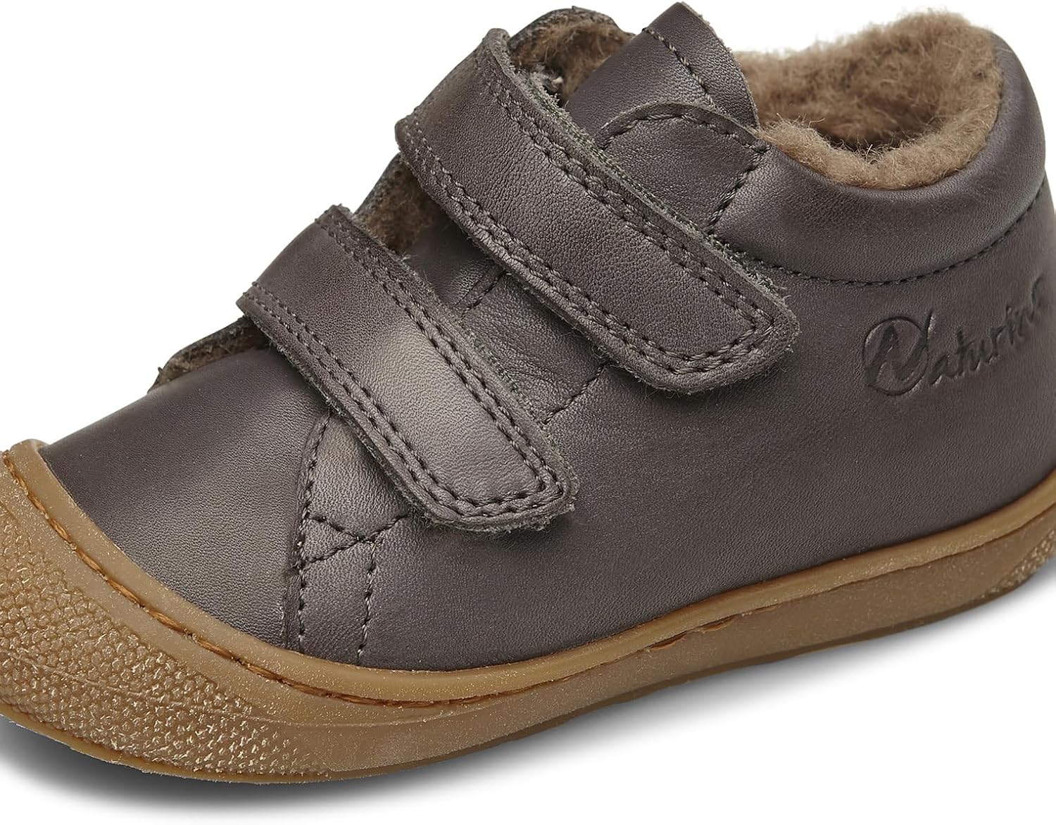 Detalle de Naturino Cocoon VL-Lauflernschuhe aus Nappaleder mit Wollfutter Anthrazit 17