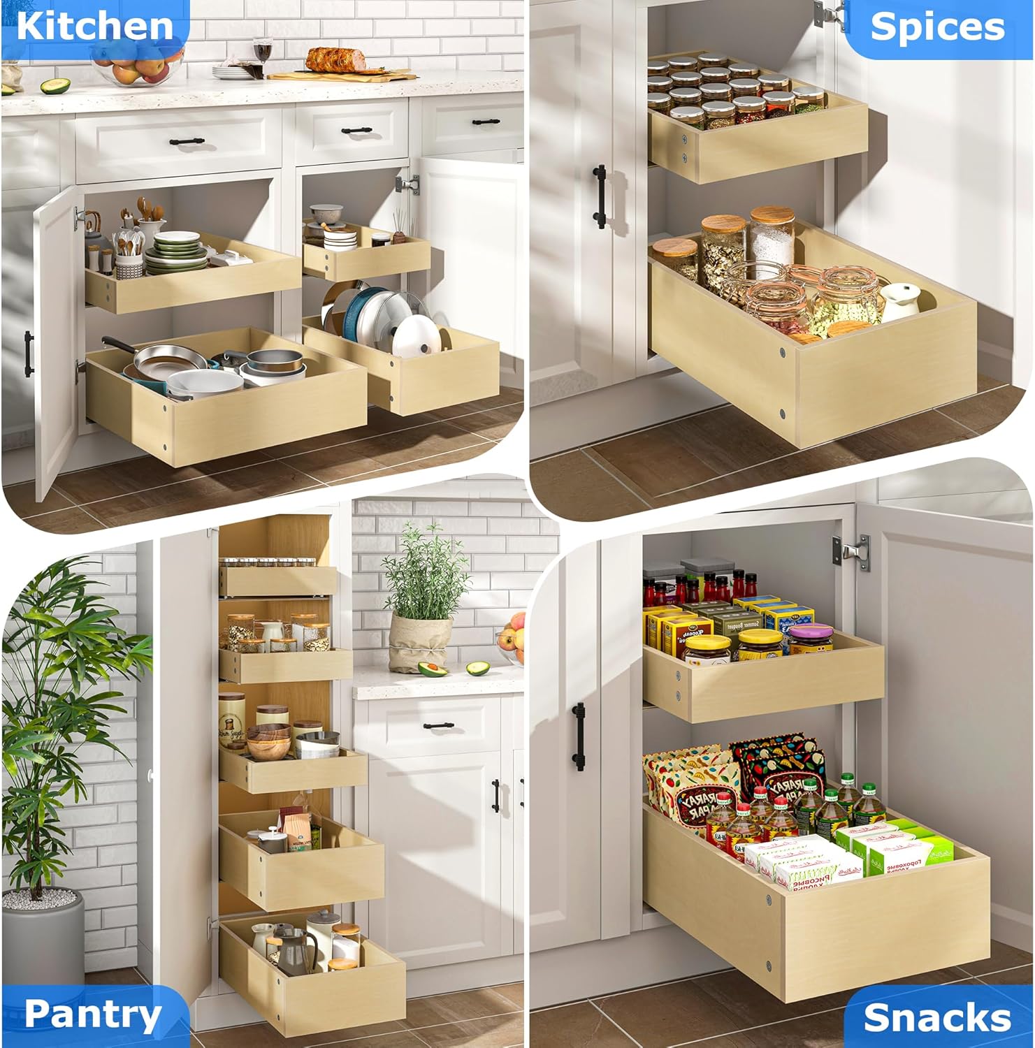 Thumbnail 6 de WelFurGeer Heavy-Duty Plywood Pull-Out Cabinet Drawers (23" W x 22" D) with Soft-Close Slides