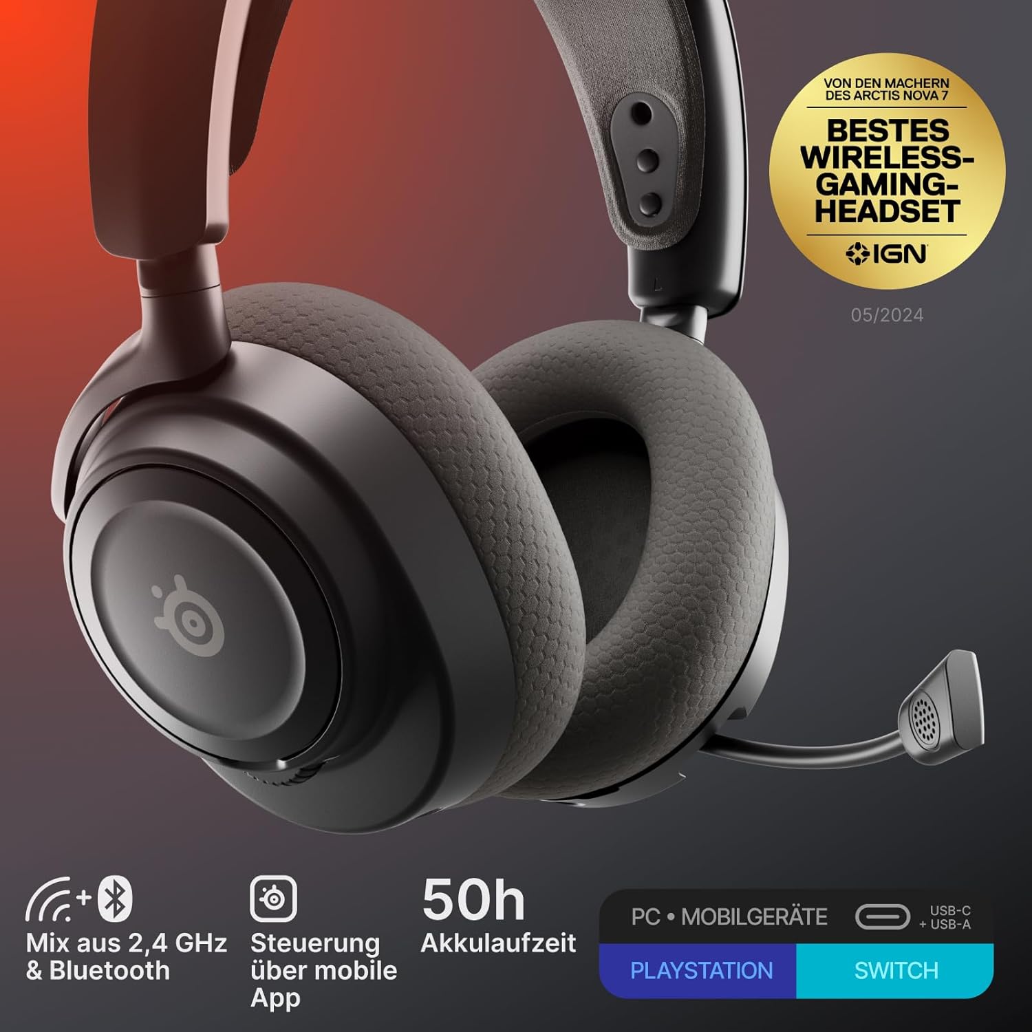 Detalle 2 de SteelSeries Arctis Nova 7 Wireless Gen 2