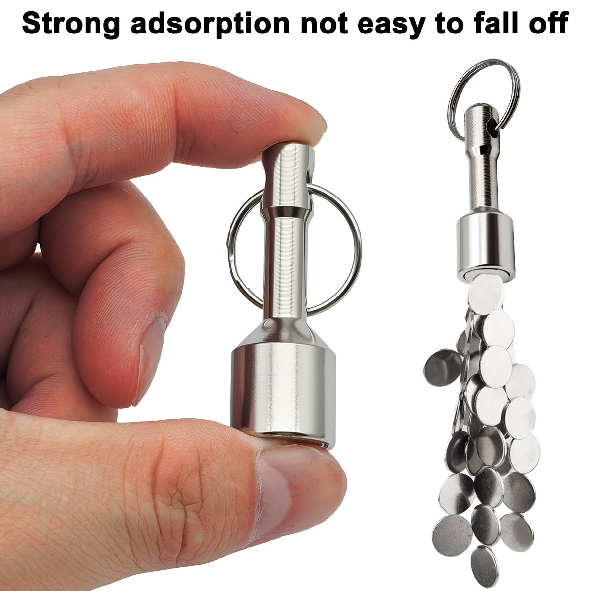 Detalle de AIJOJUMY 2-Pack 12 mm Keychain Magnets for Metal Testing with Velvet Pouch