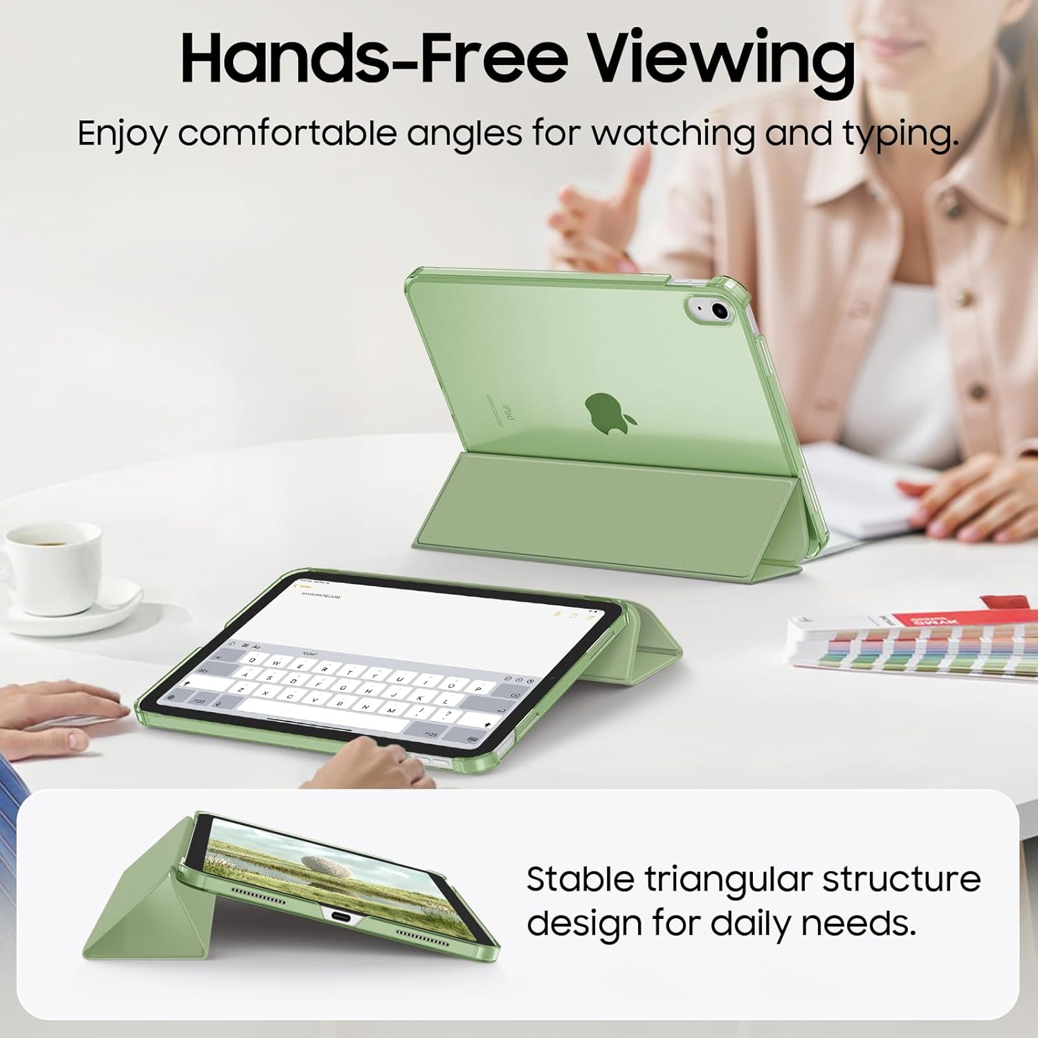 Thumbnail 2 de Fintie Hülle für iPad 11. Generation (2025, A16) & iPad 10. Generation (10,9" 2022) – Pastellgrün, ultradünnes Case mit Auto Wake/Sleep