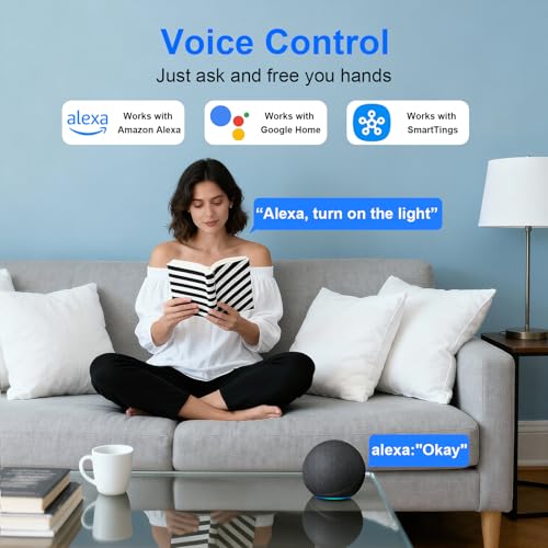 Detalle 2 de TVLIVE Smart Plug 2 Pack: Alexa & Google Home Voice Control, Energy Monitoring, 2.4GHz Wi‑Fi, UK Plug