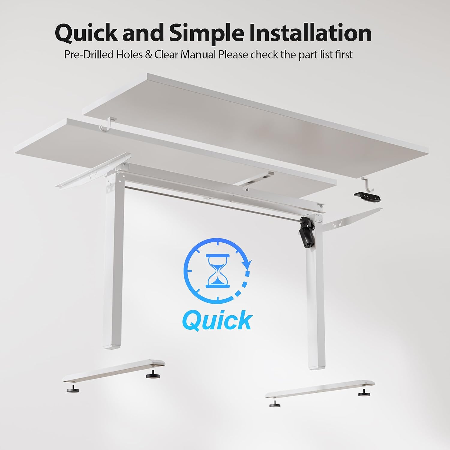 Thumbnail 6 de Agilestic DJ Electric Standing Desk, 55 x 28-Inch, Super White