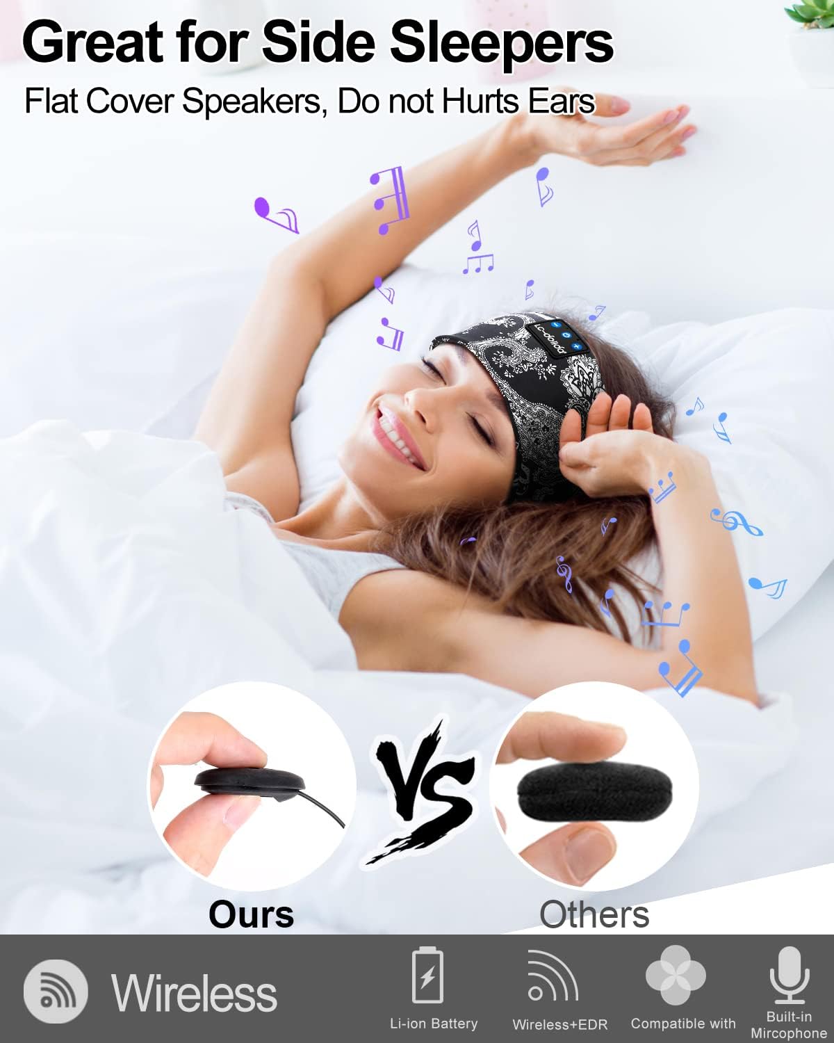Thumbnail 4 de Sleep headphones Bluetooth V5.2 for side sleepers
