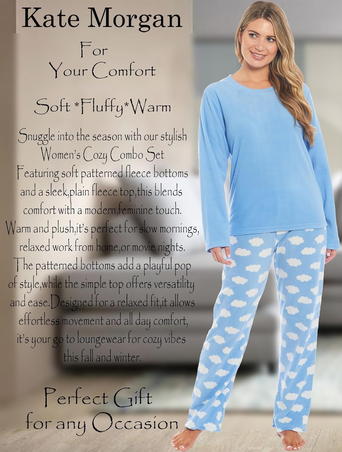 Thumbnail 3 de Kate Morgan Pyjamas Warm Fleece Set