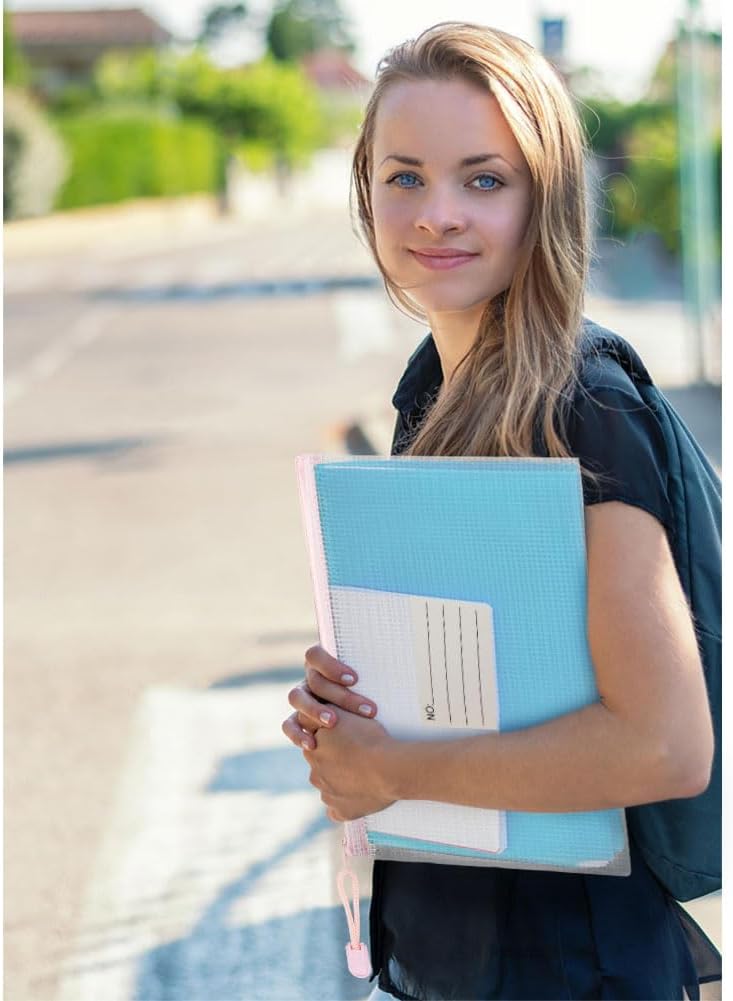 Thumbnail 6 de Vicloon Dokumententasche A3+A4+A5 (15-teilig) – wasserdichte Mesh-Reißverschlusstaschen mit Etikett (weiß)