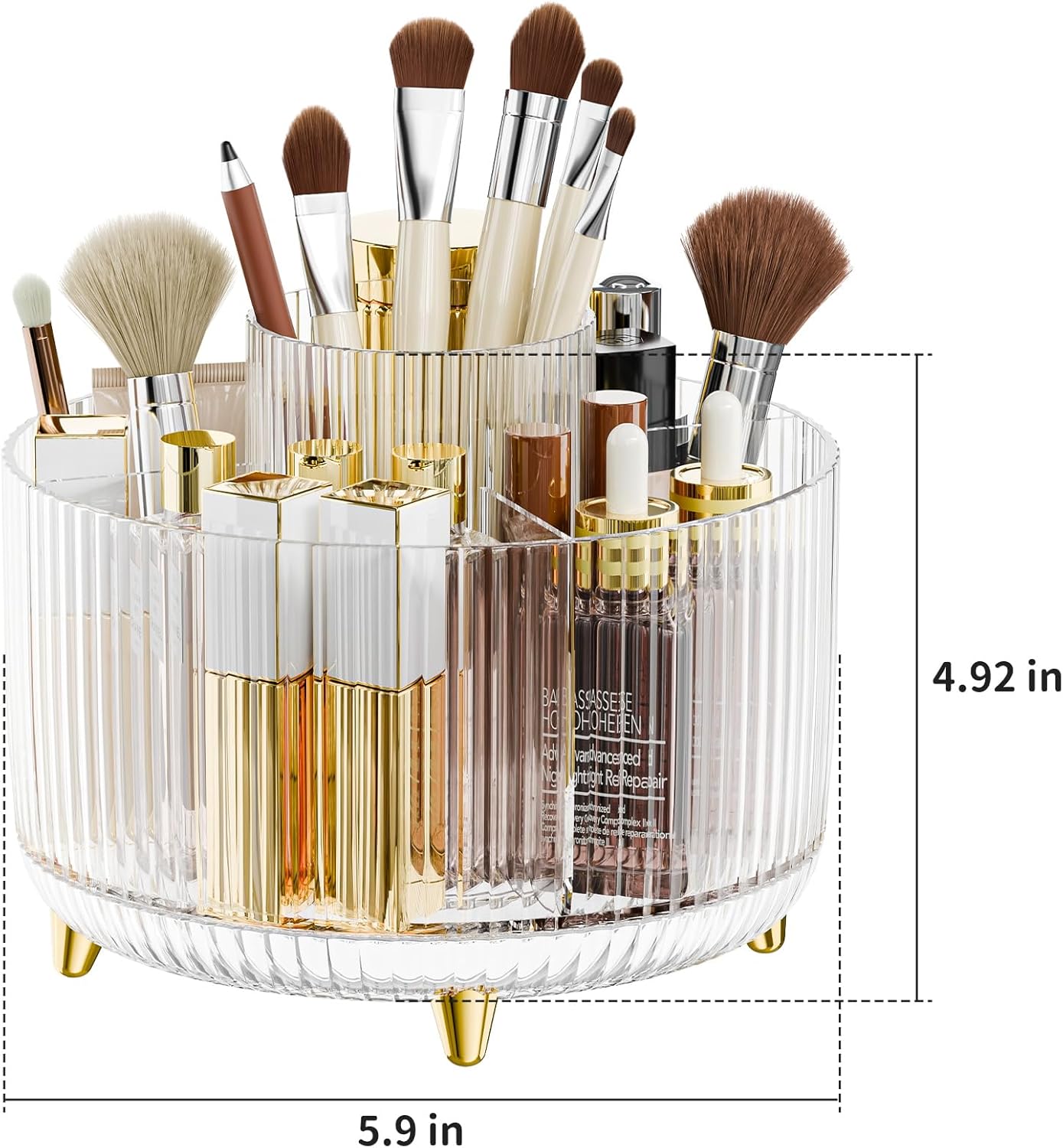Thumbnail 2 de fanado 360° drehbarer Make-up-Organizer mit 5 Fächern (transparentes Design)